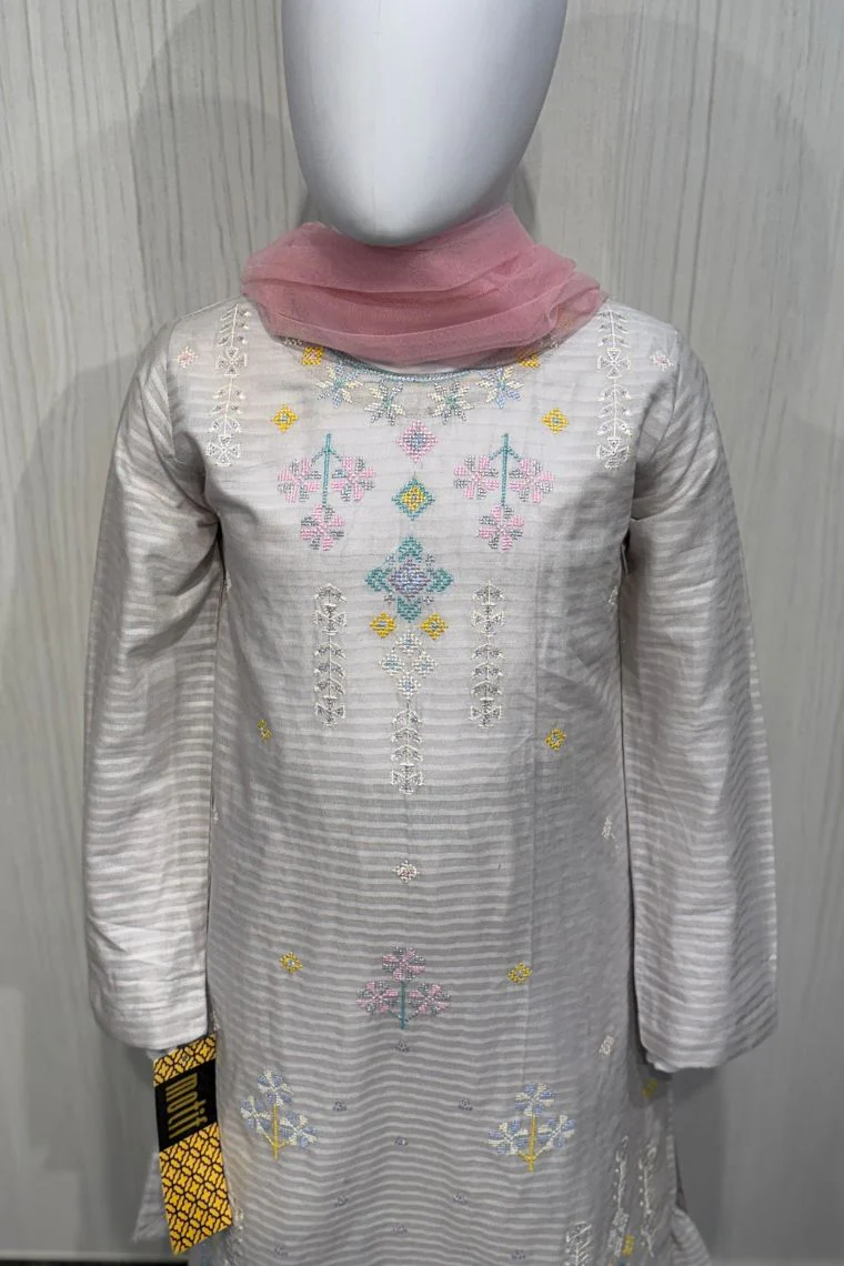 Motif Kids Doby Lawn Embroidered Suit - Image 3