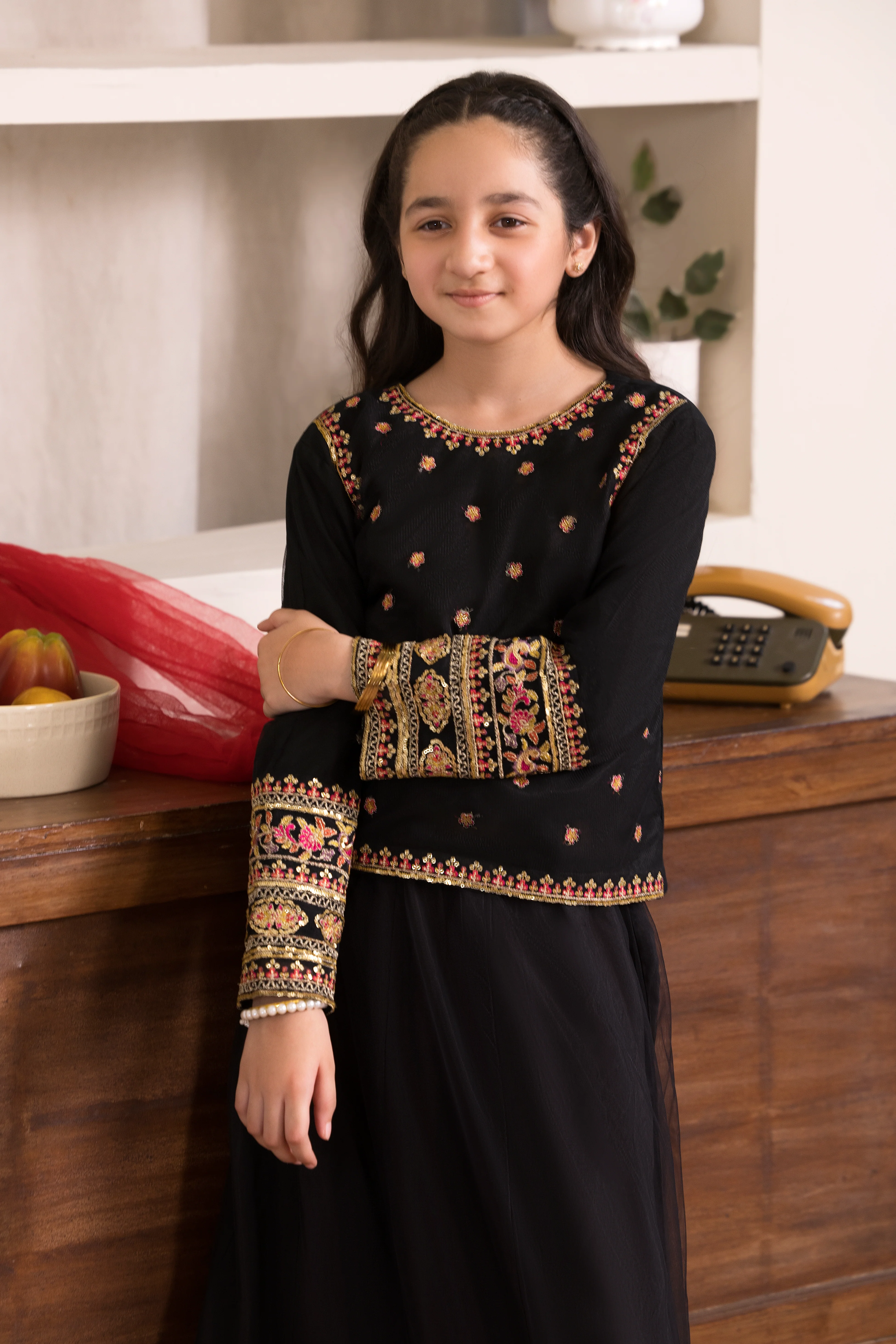 Motif Kids Embroidered Suit-001 - Image 2