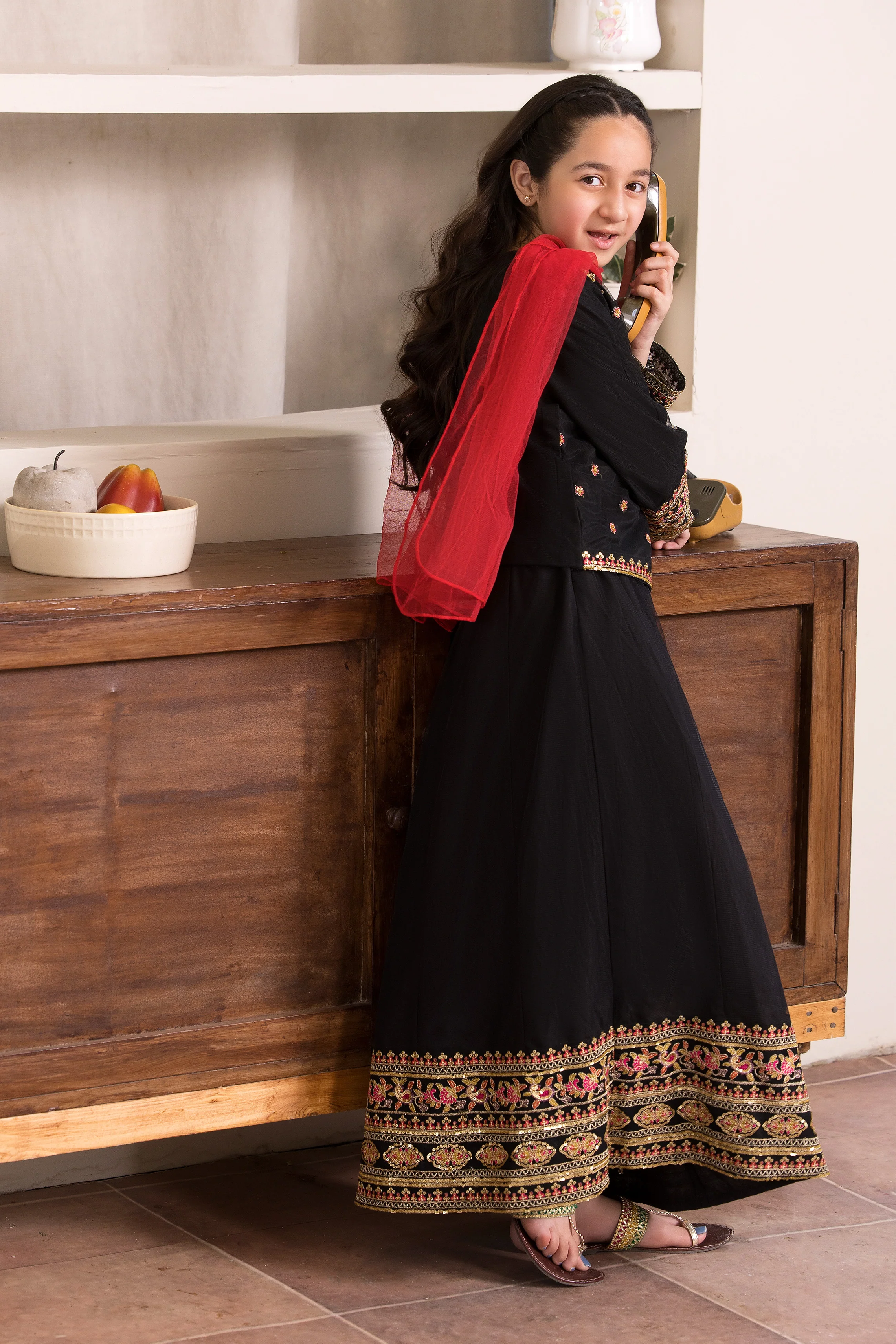 Motif Kids Embroidered Suit-001 - Image 5