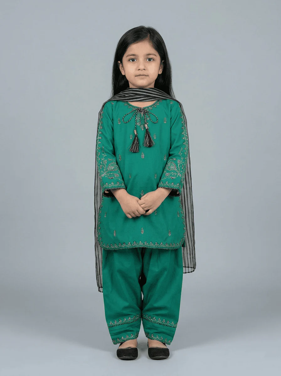 Motif Kids Embroidered Suit-26402