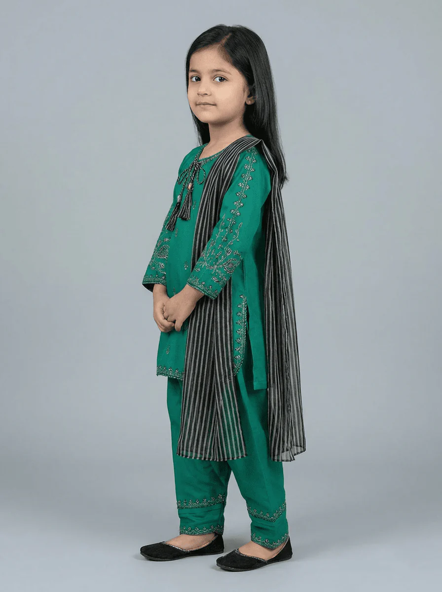 Motif Kids Embroidered Suit-26402 - Image 2