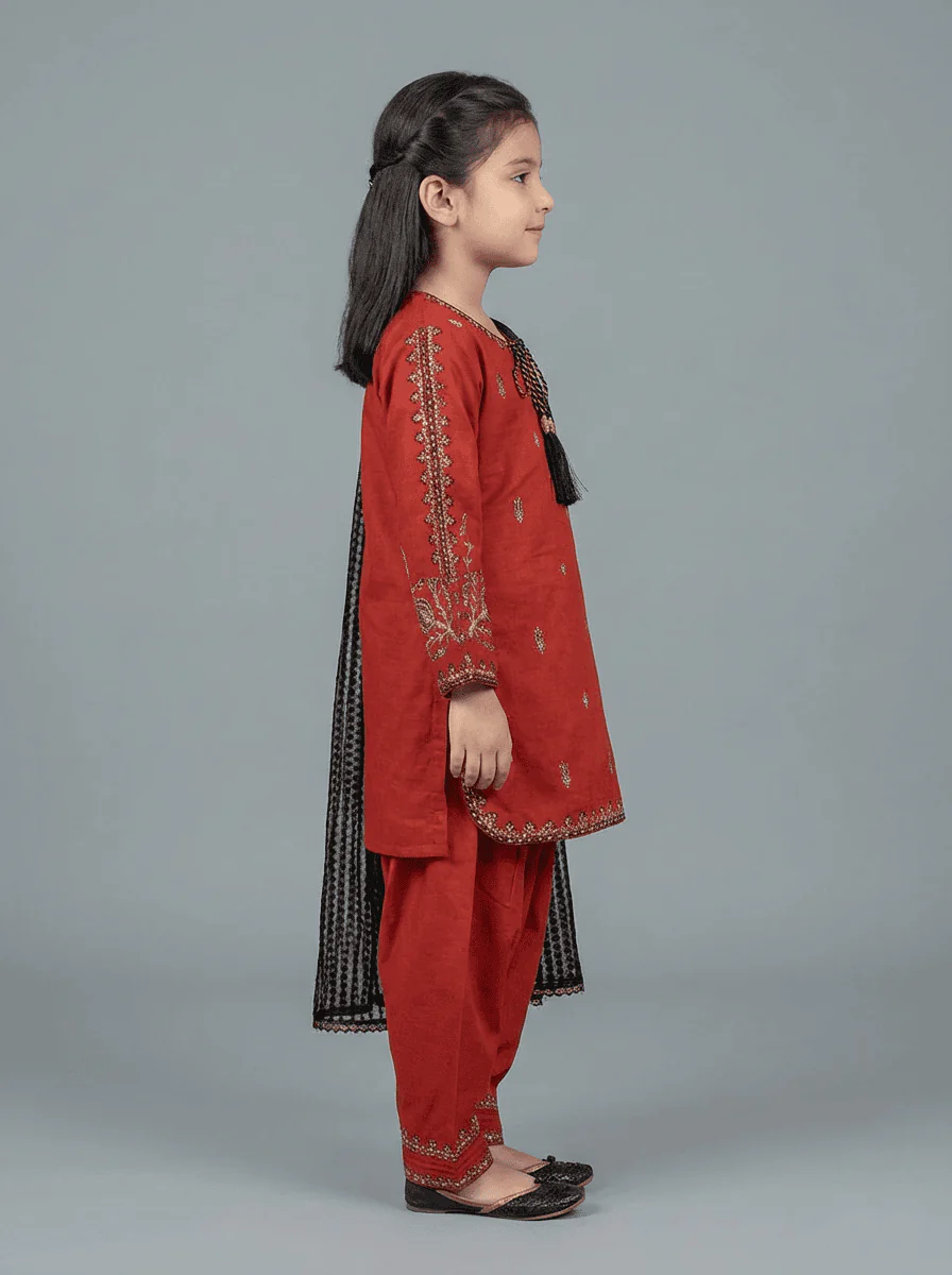 Motif Kids Embroidered Suit-26402 - Image 7