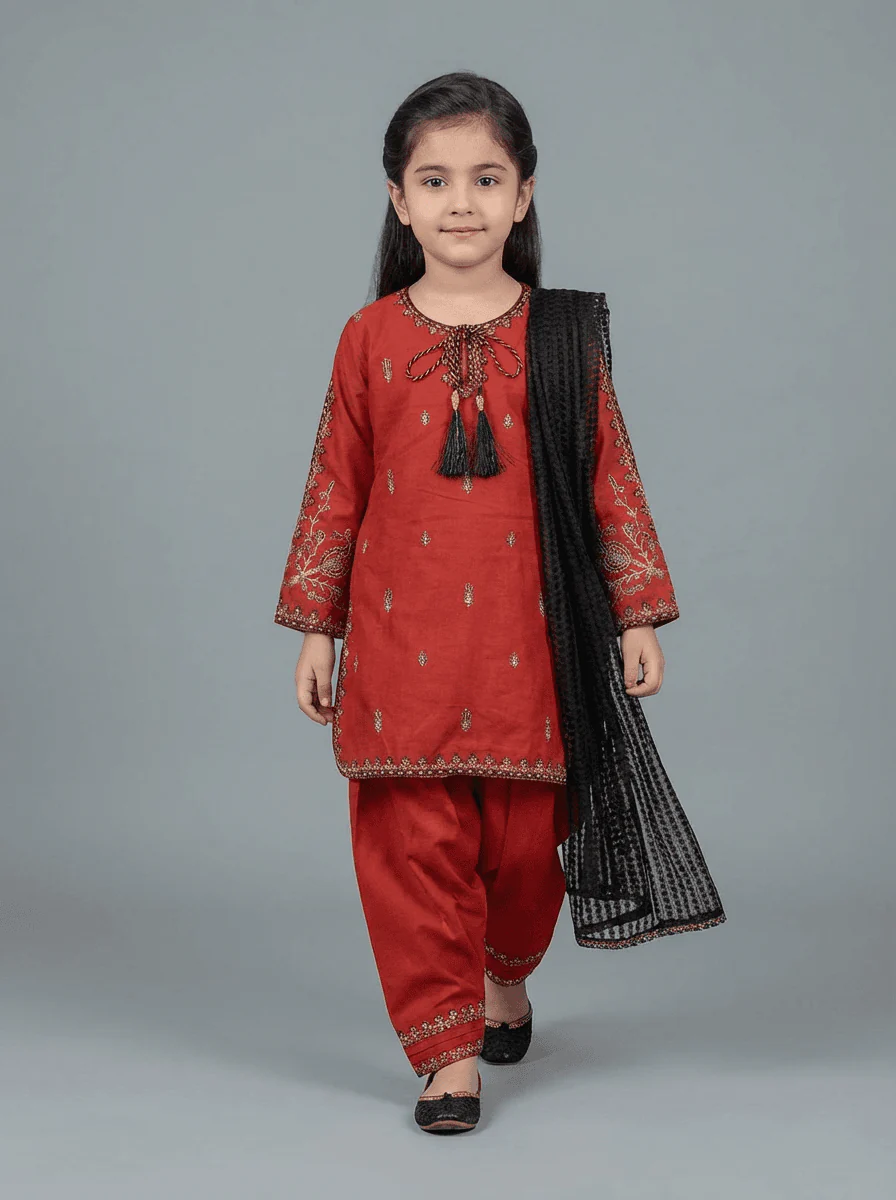 Motif Kids Embroidered Suit-26402 - Image 9