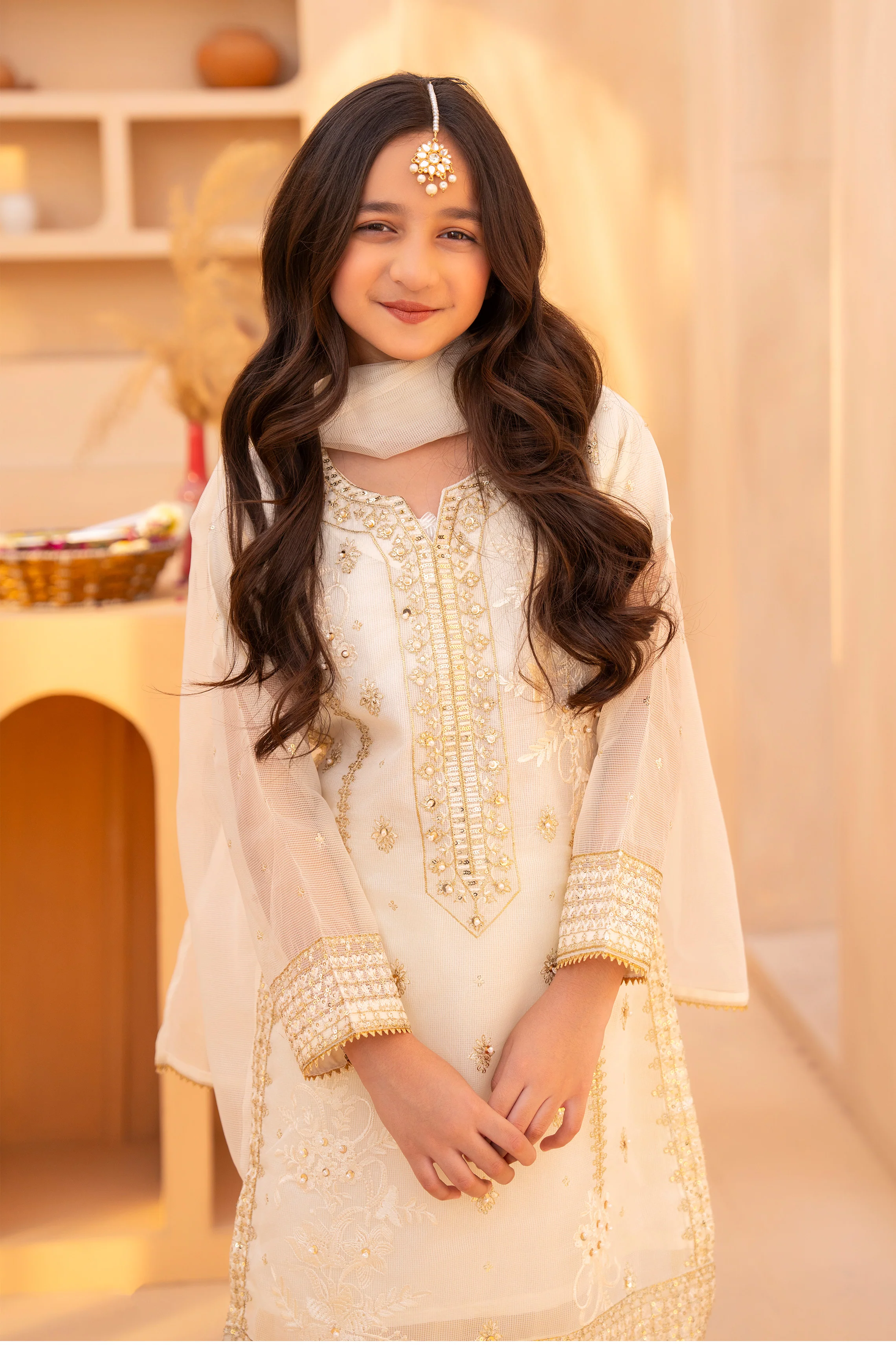 Motif Kids Embroidered Suit-632 - Image 5