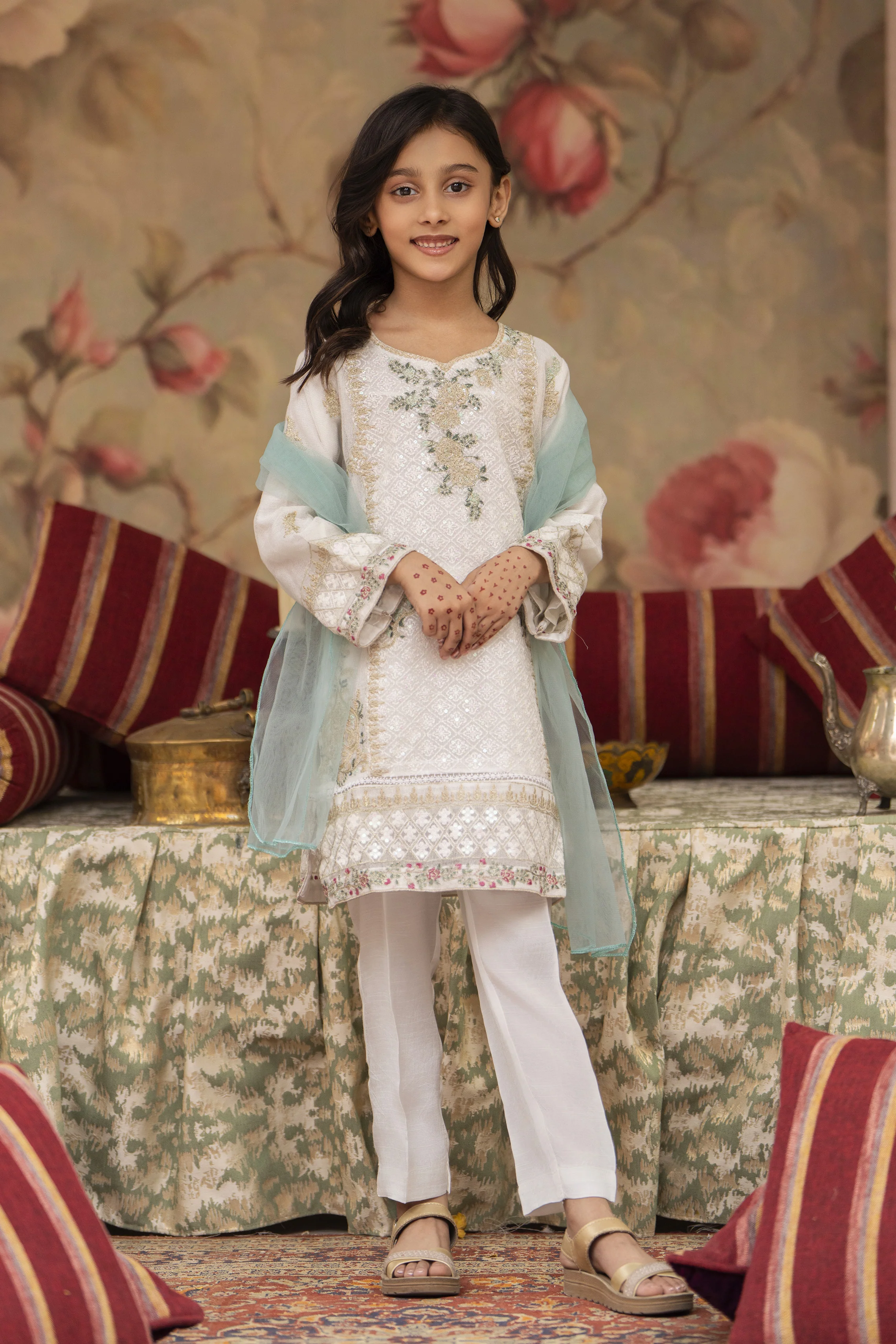 Motif Kids Khaddi Net Embroidered Suit-054