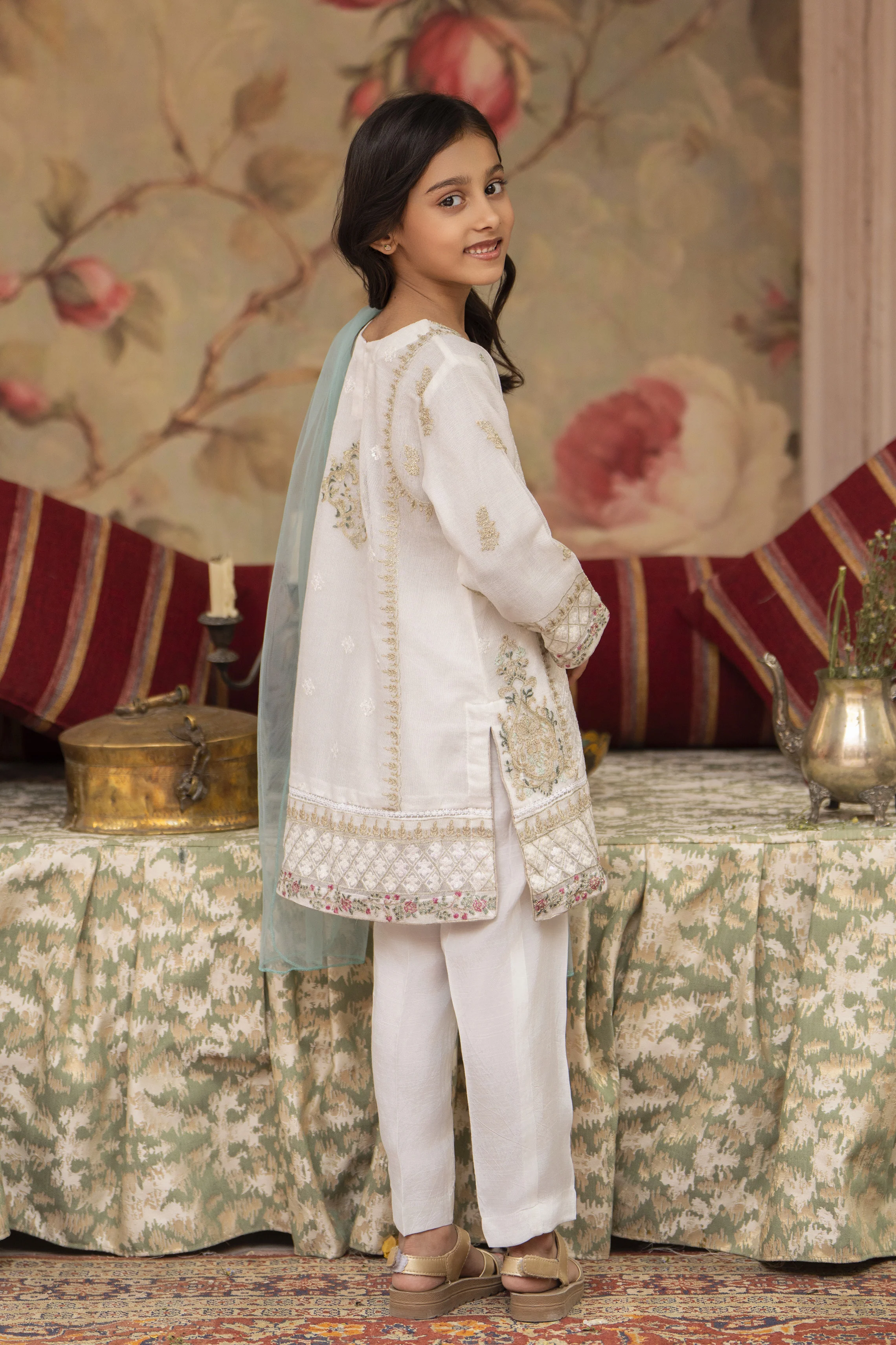 Motif Kids Khaddi Net Embroidered Suit-054 - Image 5