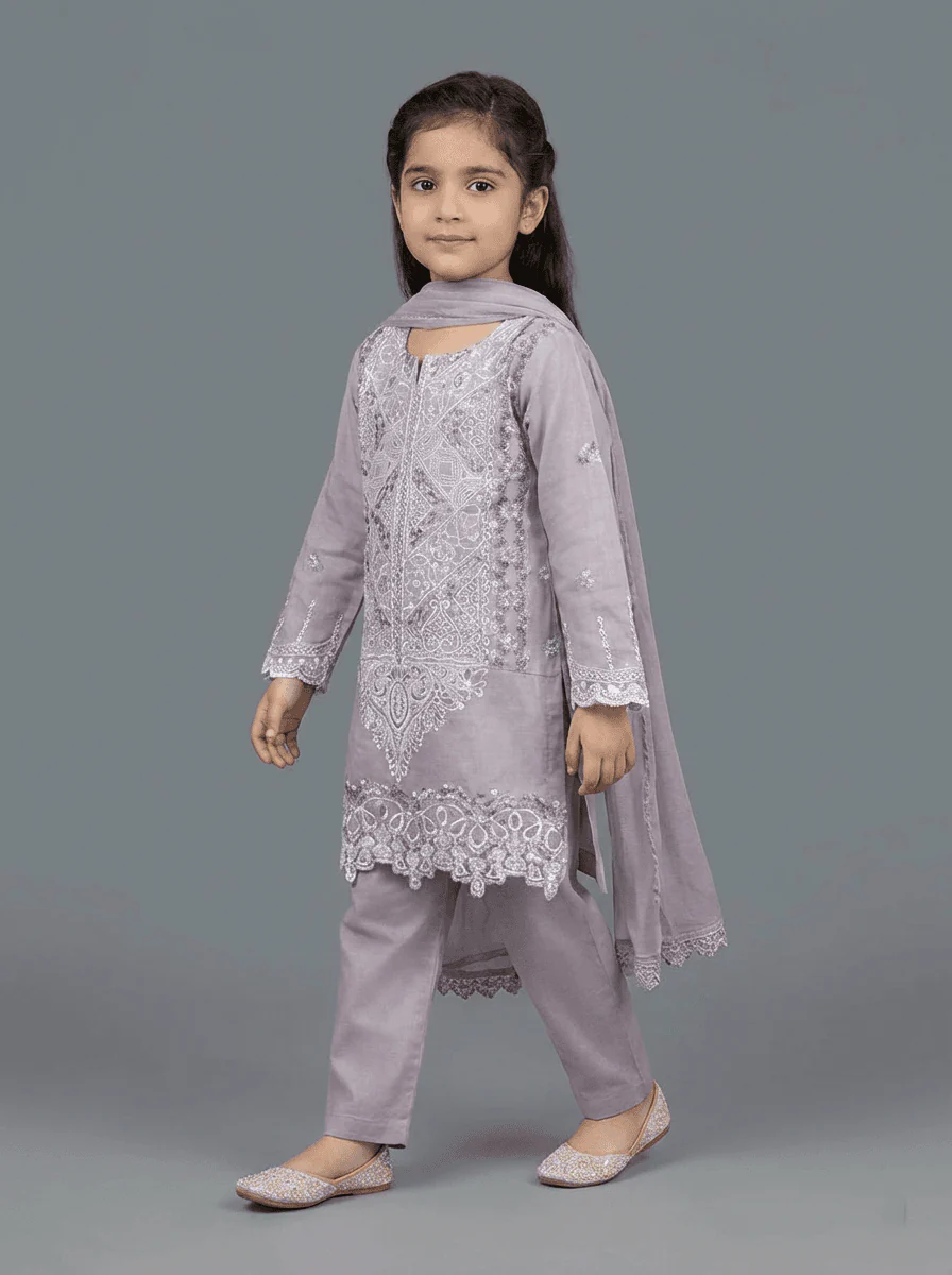 Motif Kids Lawn Embroidered Suit-033 - Image 4