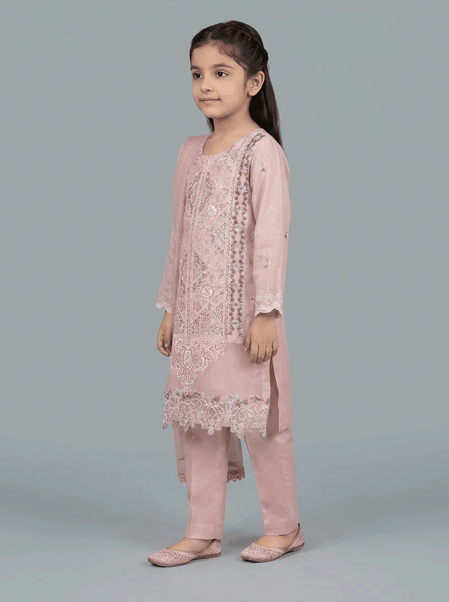 Motif Kids Lawn Embroidered Suit-033 - Image 8