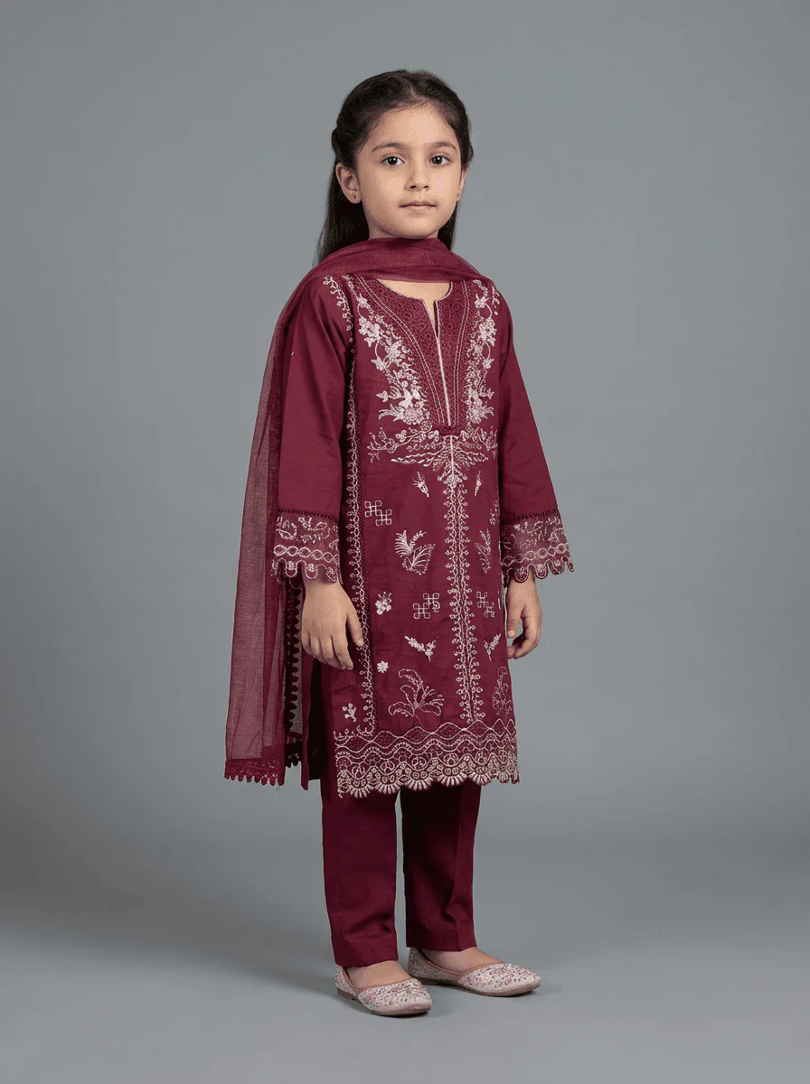Motif Kids Lawn Embroidered Suit-034 - Image 2