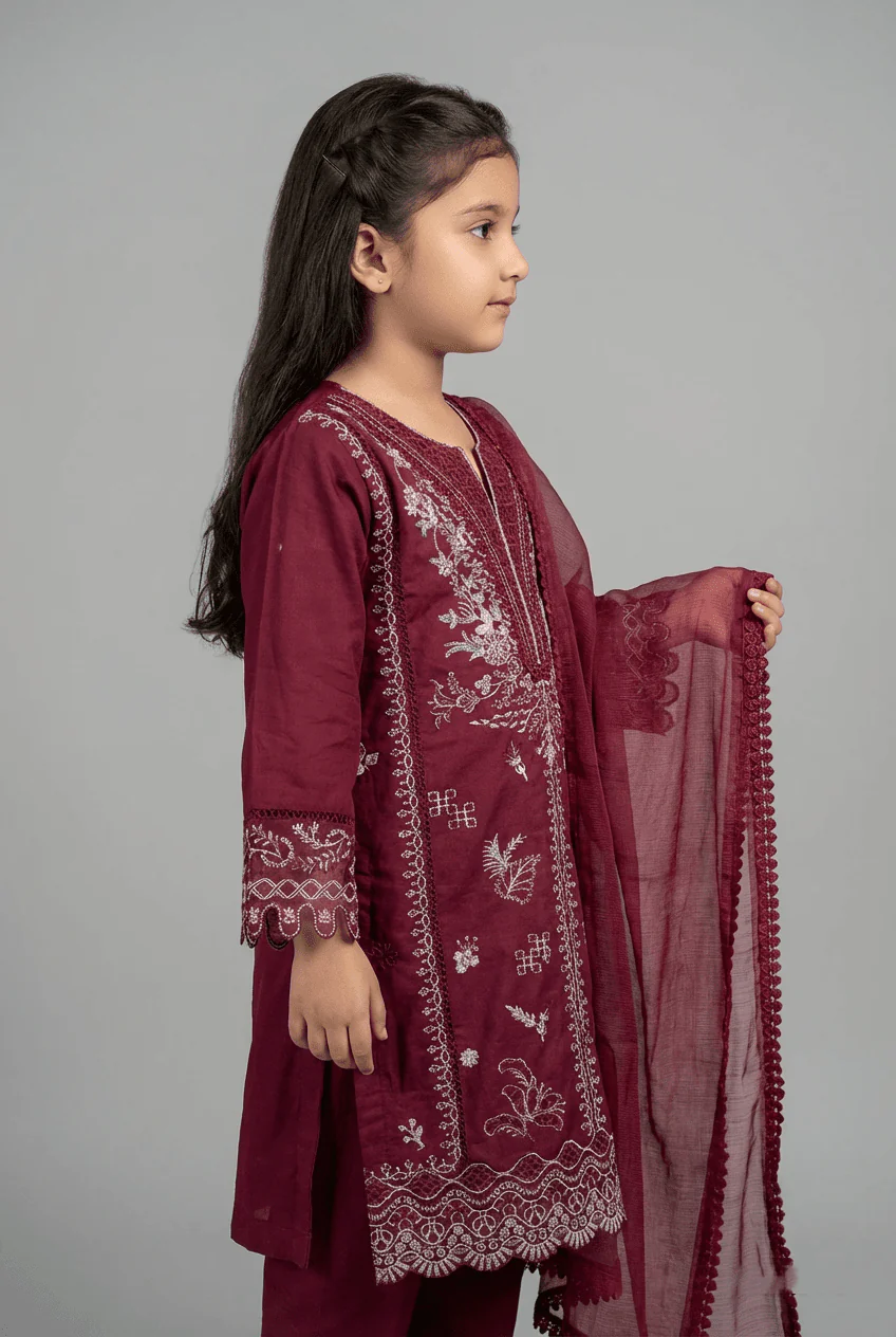 Motif Kids Lawn Embroidered Suit-034 - Image 3