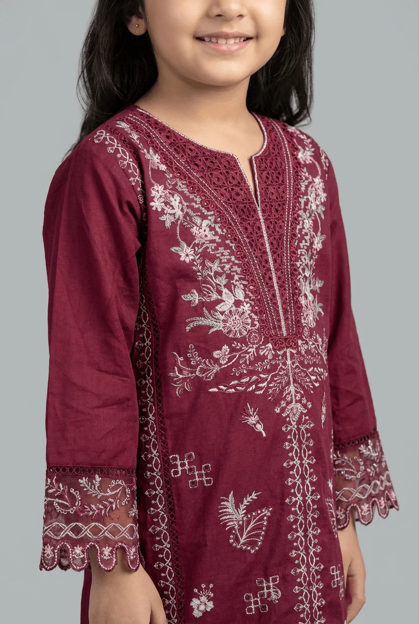 Motif Kids Lawn Embroidered Suit-034 - Image 4