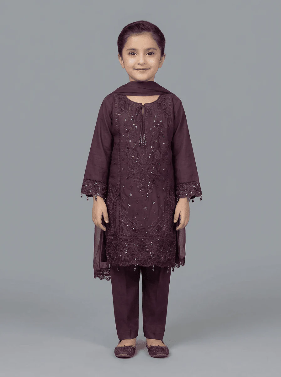 Motif Kids Lawn Embroidered Suit-035