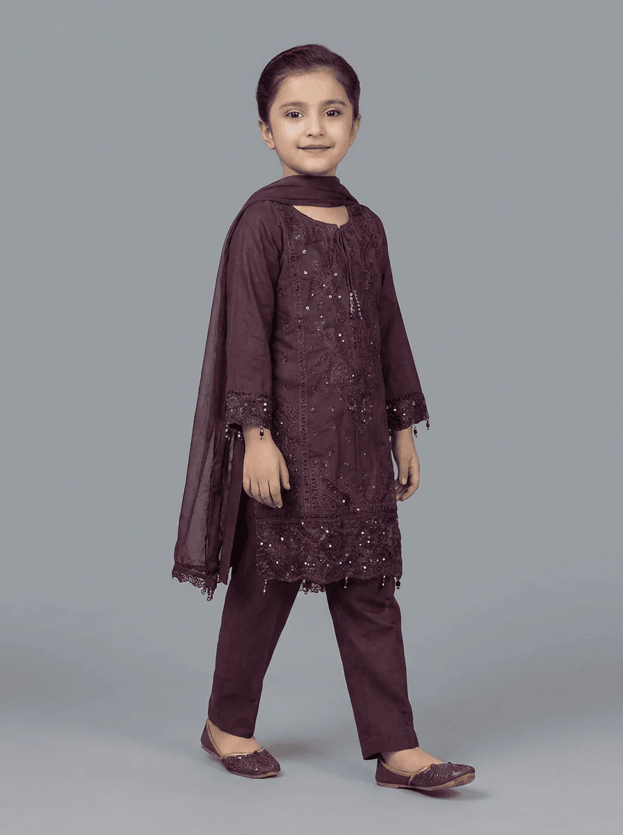 Motif Kids Lawn Embroidered Suit-035 - Image 2