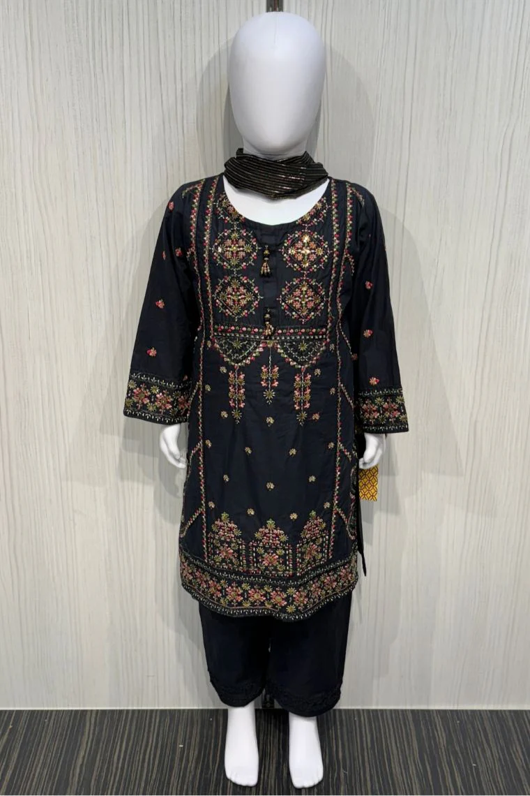 Motif Kids Lawn Embroidered Suit-25503