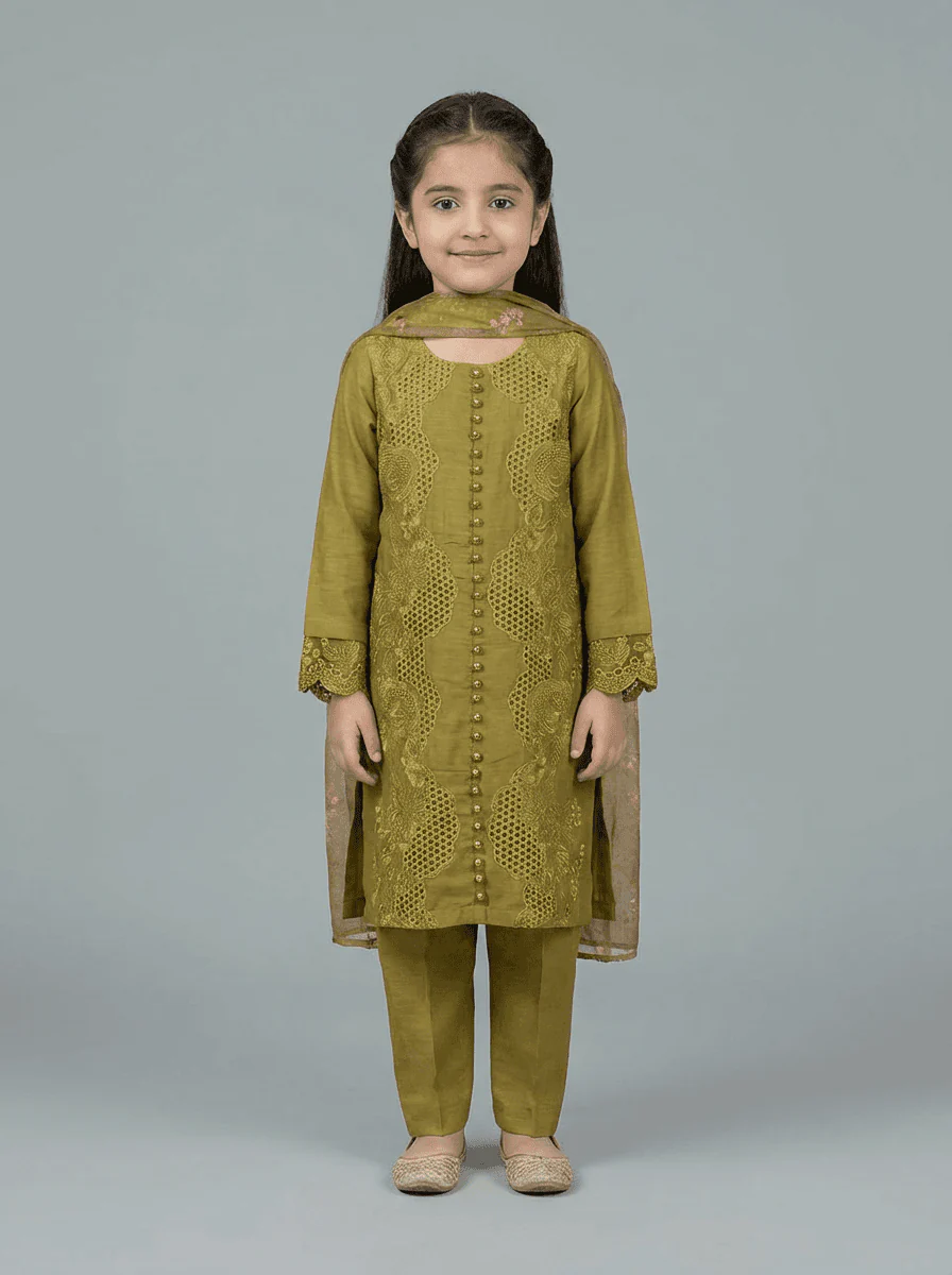 Motif Kids Embroidered Suit-4514