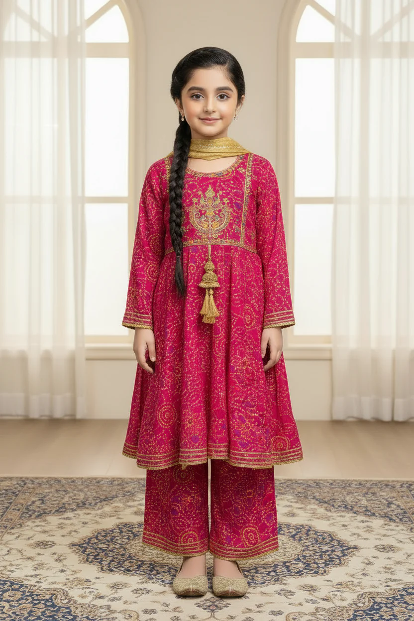 Motif Kids Lawn Printed Frock-25429