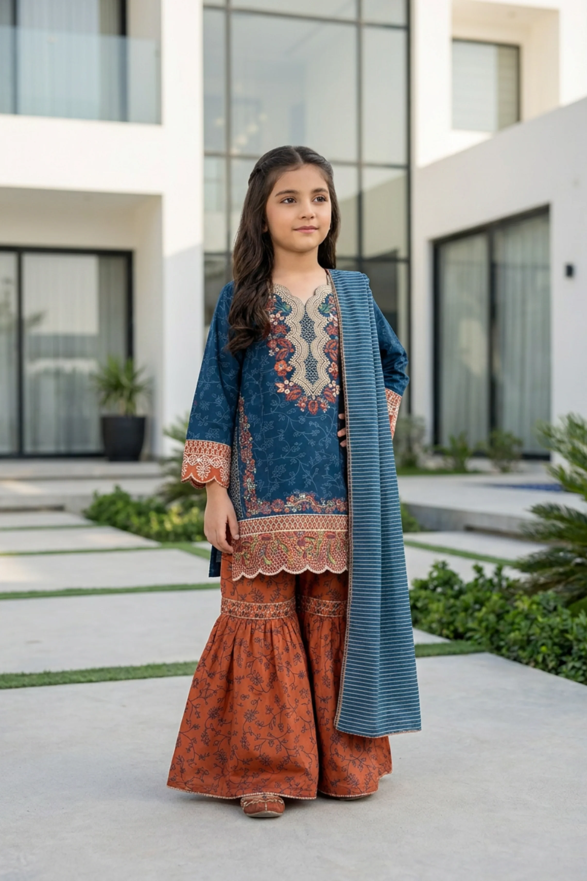 Motif Kids Printed EMB Suit-26514 - Image 2