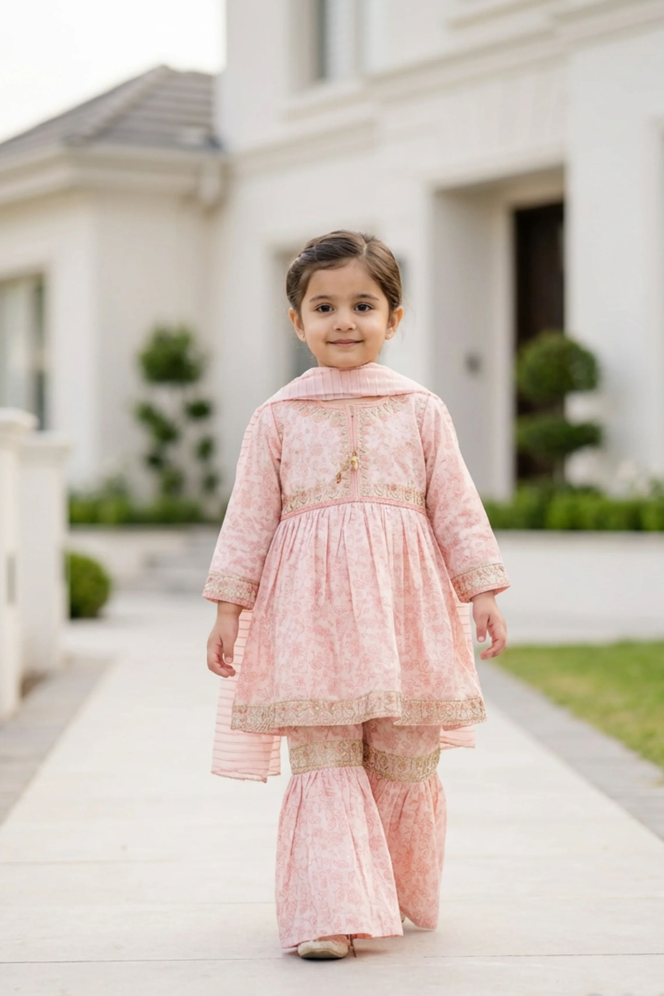 Motif Kids Printed Embroidered Suit-26310