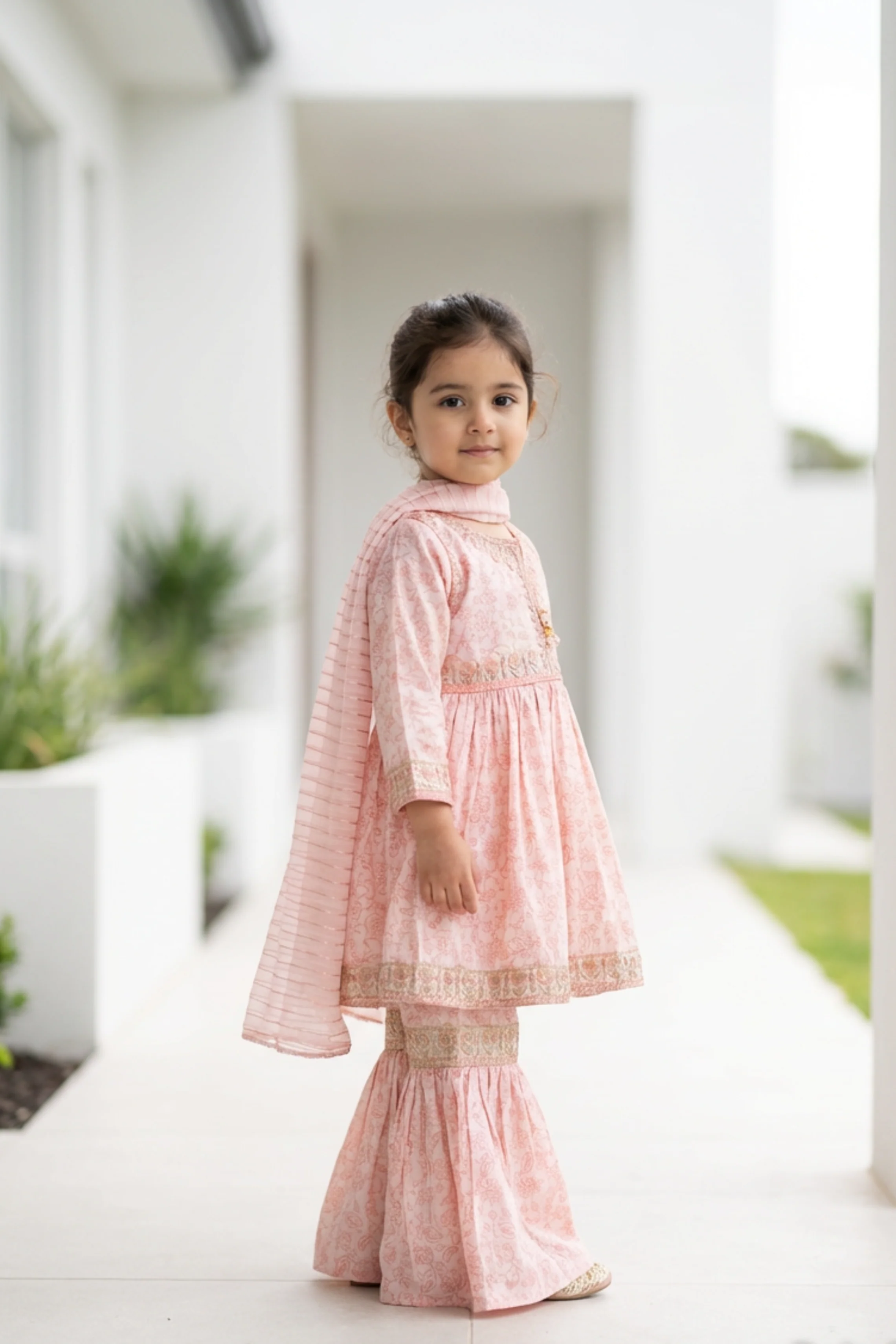 Motif Kids Printed Embroidered Suit-26310 - Image 2