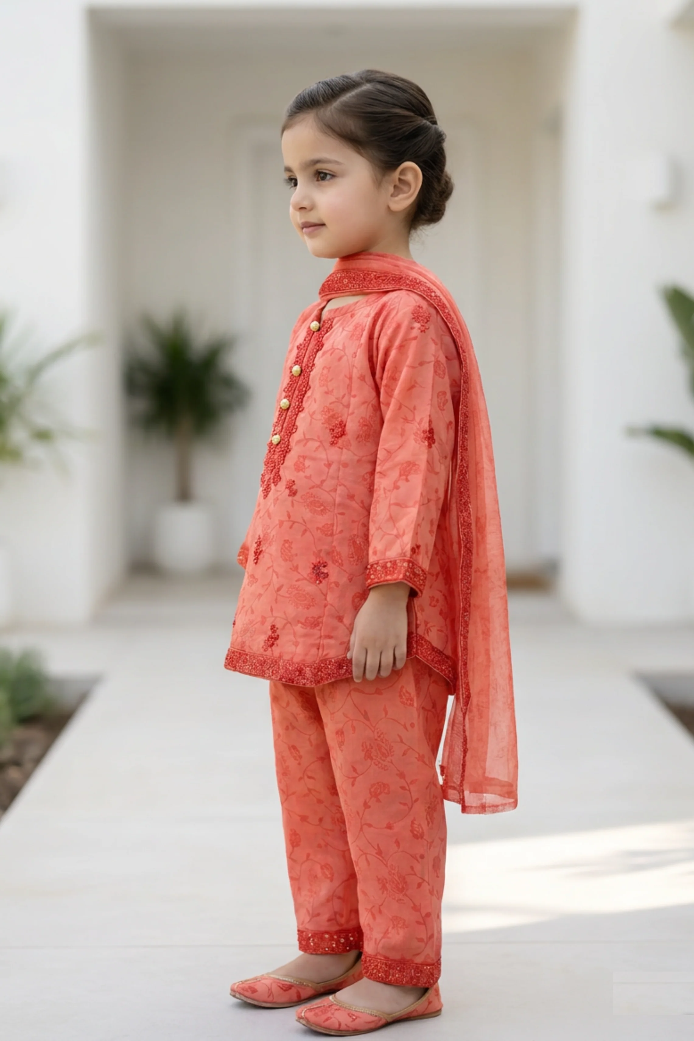 Motif Kids Printed Embroidered Suit-26313 - Image 4