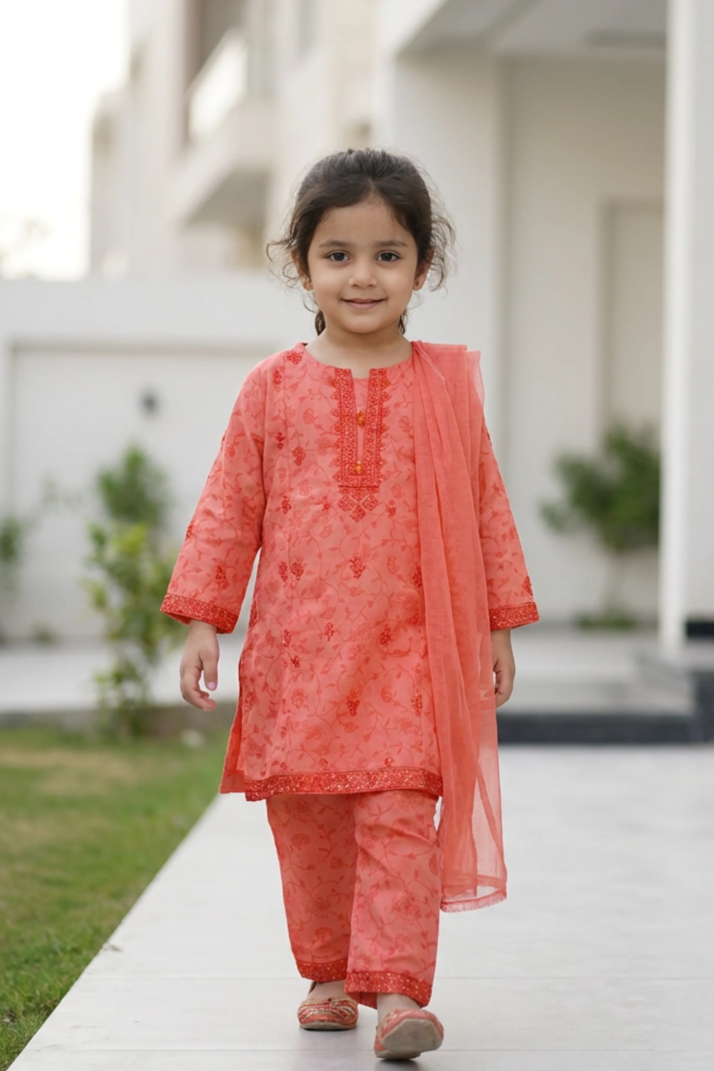 Motif Kids Printed Embroidered Suit-26313 - Image 5