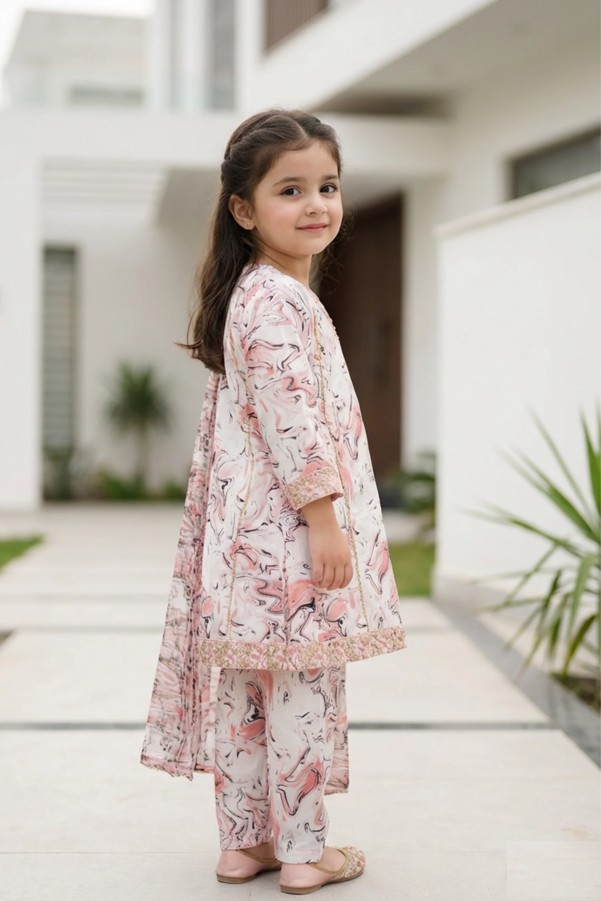 Motif Kids Printed Embroidered Suit-26322 - Image 5