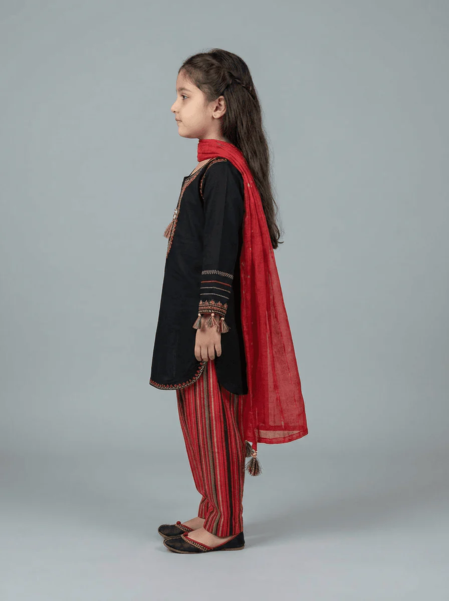 Motif Kids Embroidered Suit-711 - Image 4
