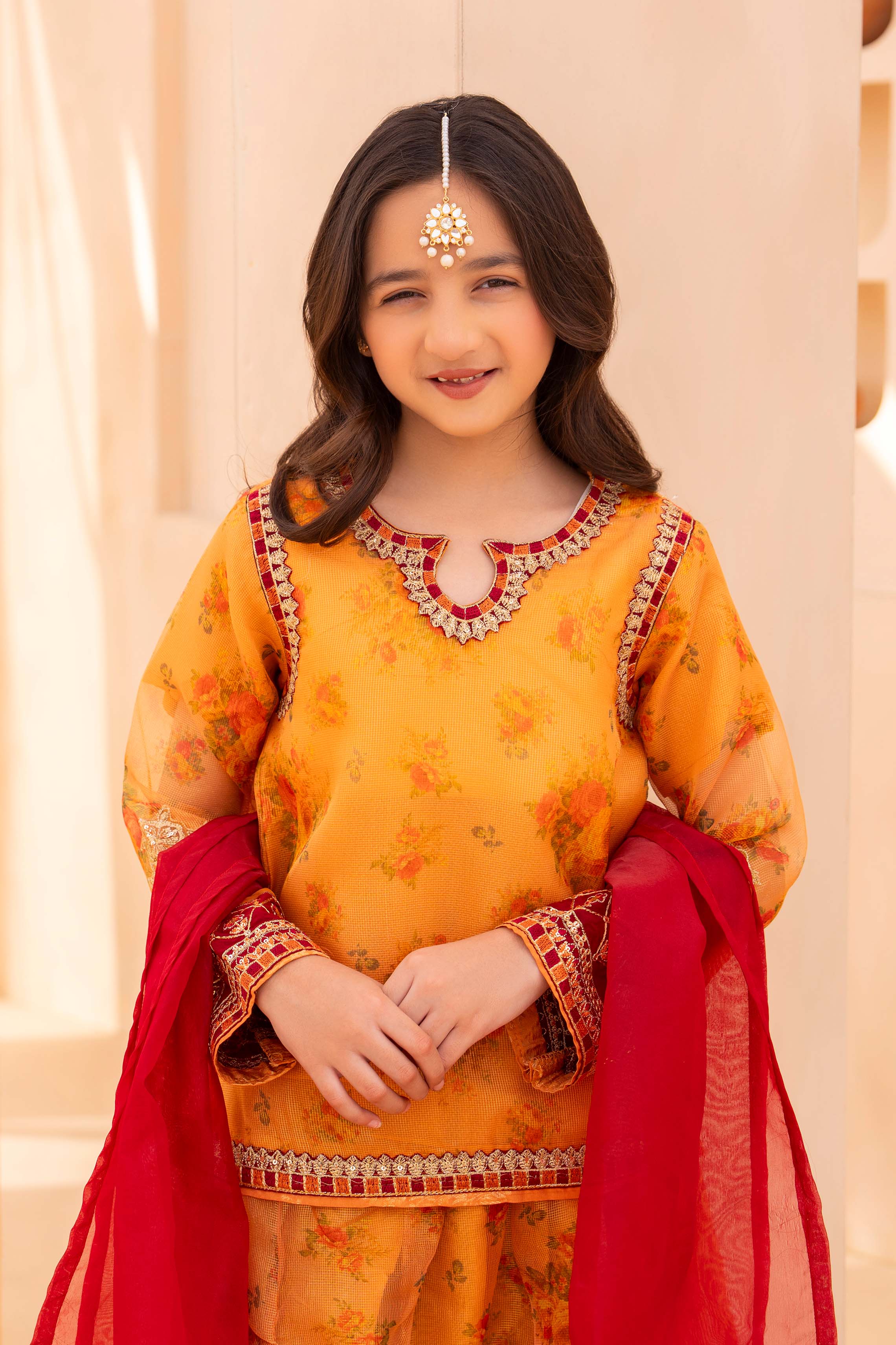 Motif Kids Zarri Net Embroidered Suit-624 - Image 5