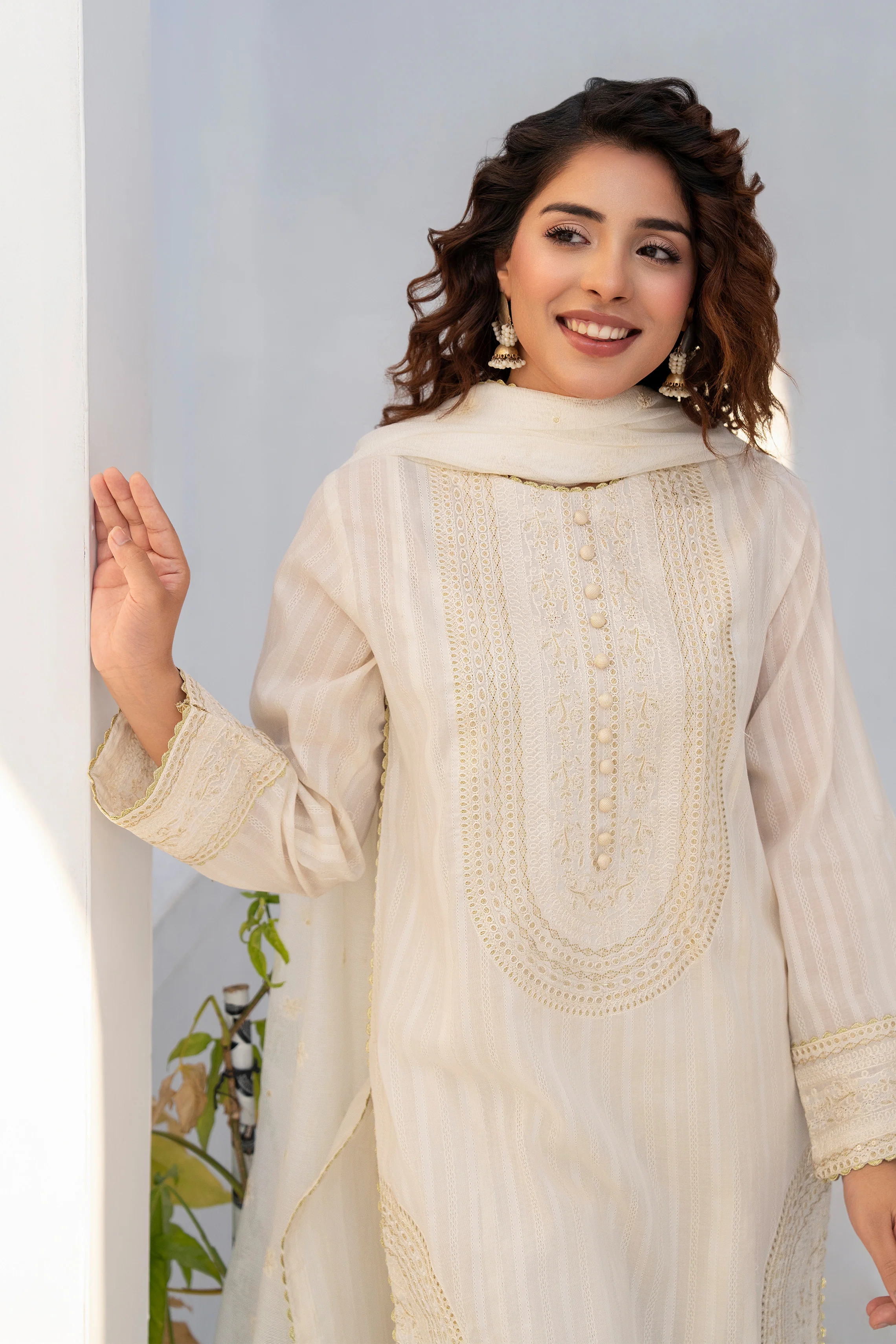 Motif Lawn Embroidered Suit-014 - Image 6