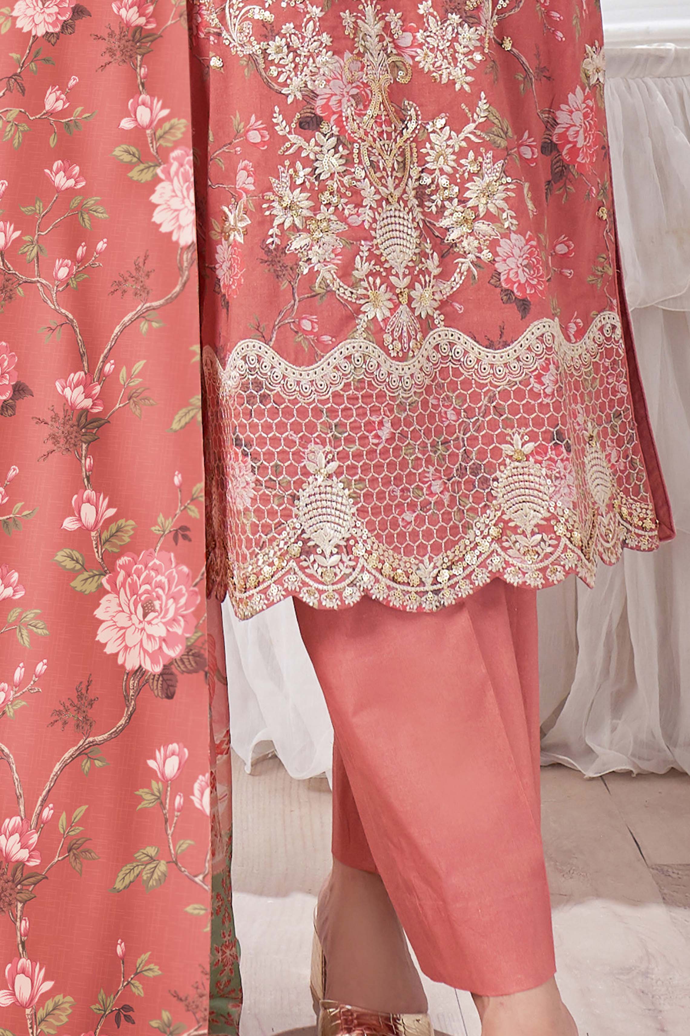 Motif Lawn Embroidered Suit-024 - Image 3