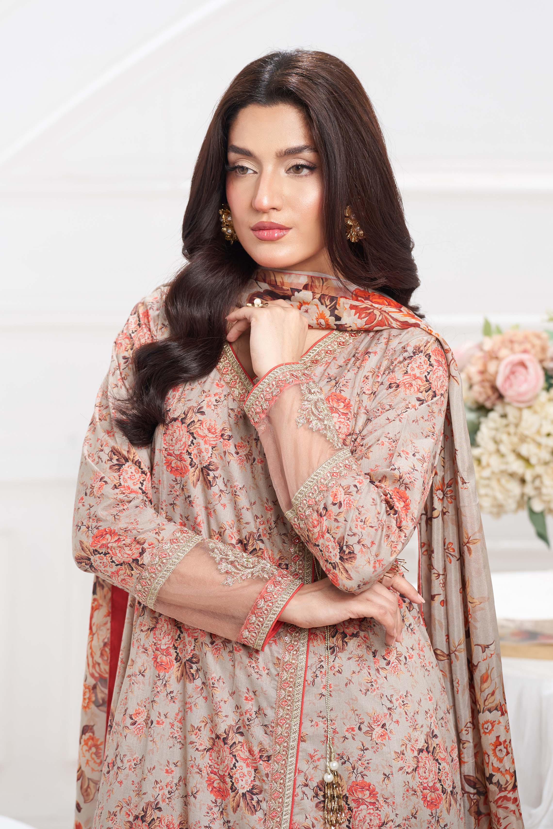 Motif Lawn Embroidered Suit-026 - Image 3