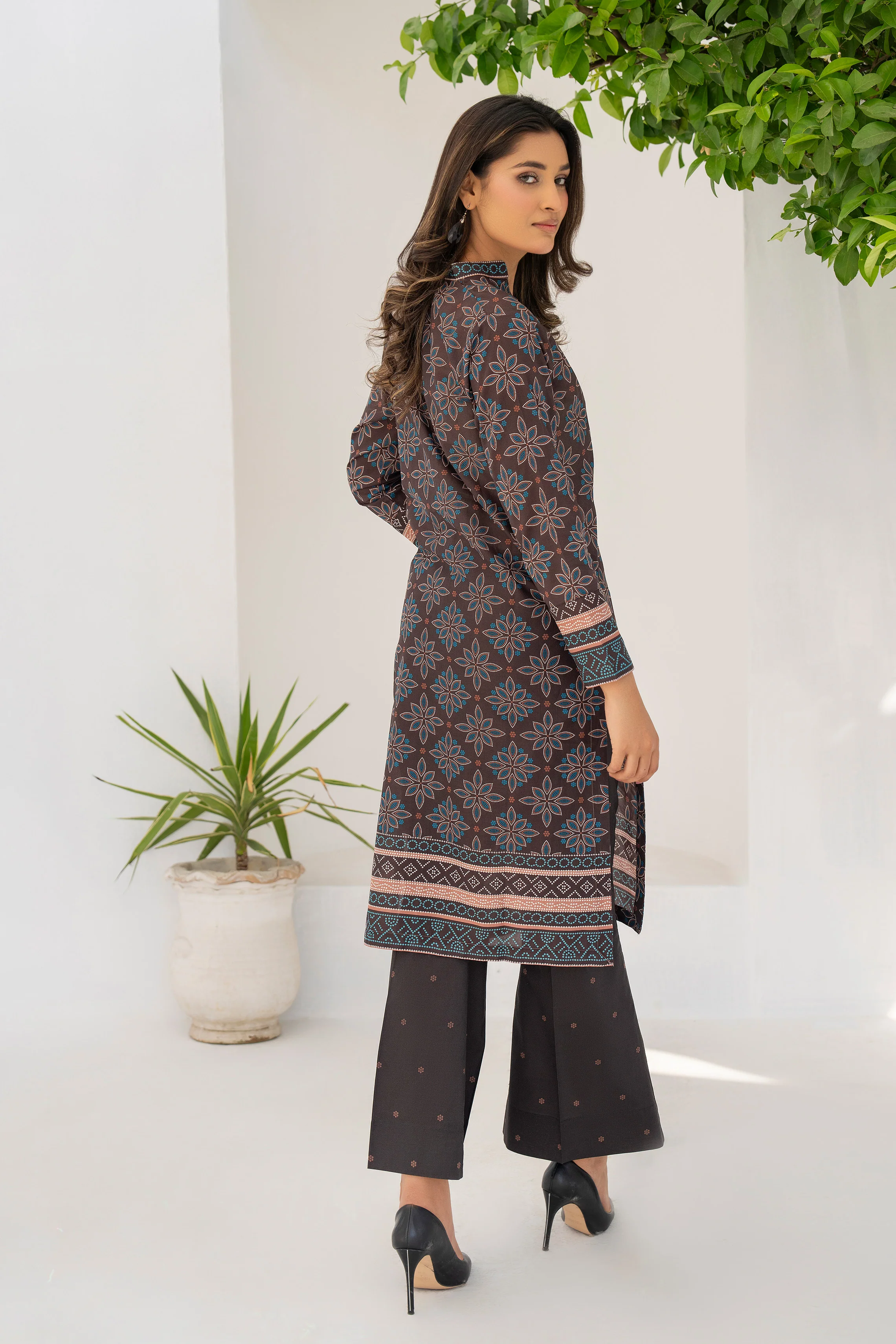 Motif Lawn Printed Co-ord Set-009 - Image 5