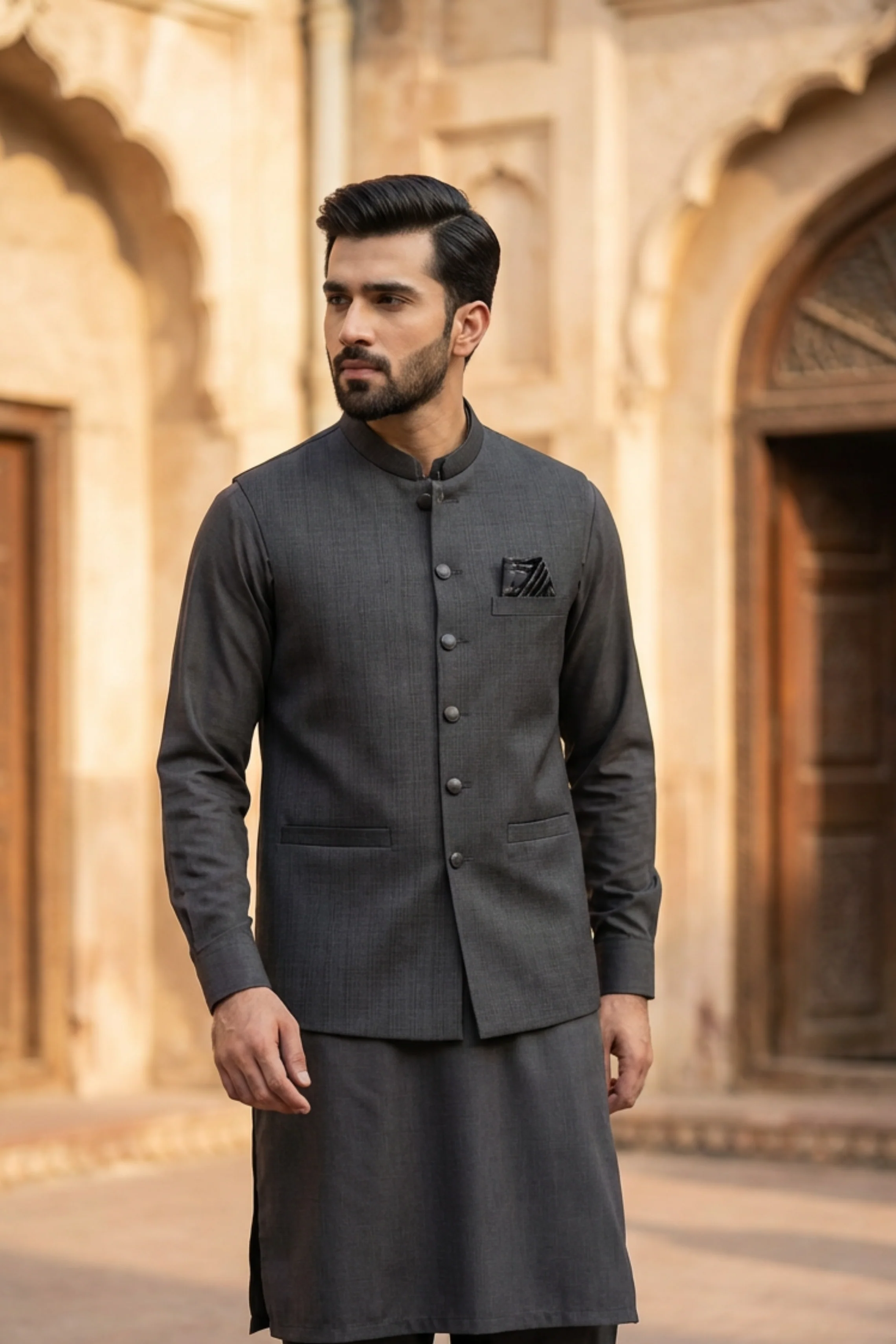 Motif Men's Waistcoat-2702 - Image 4