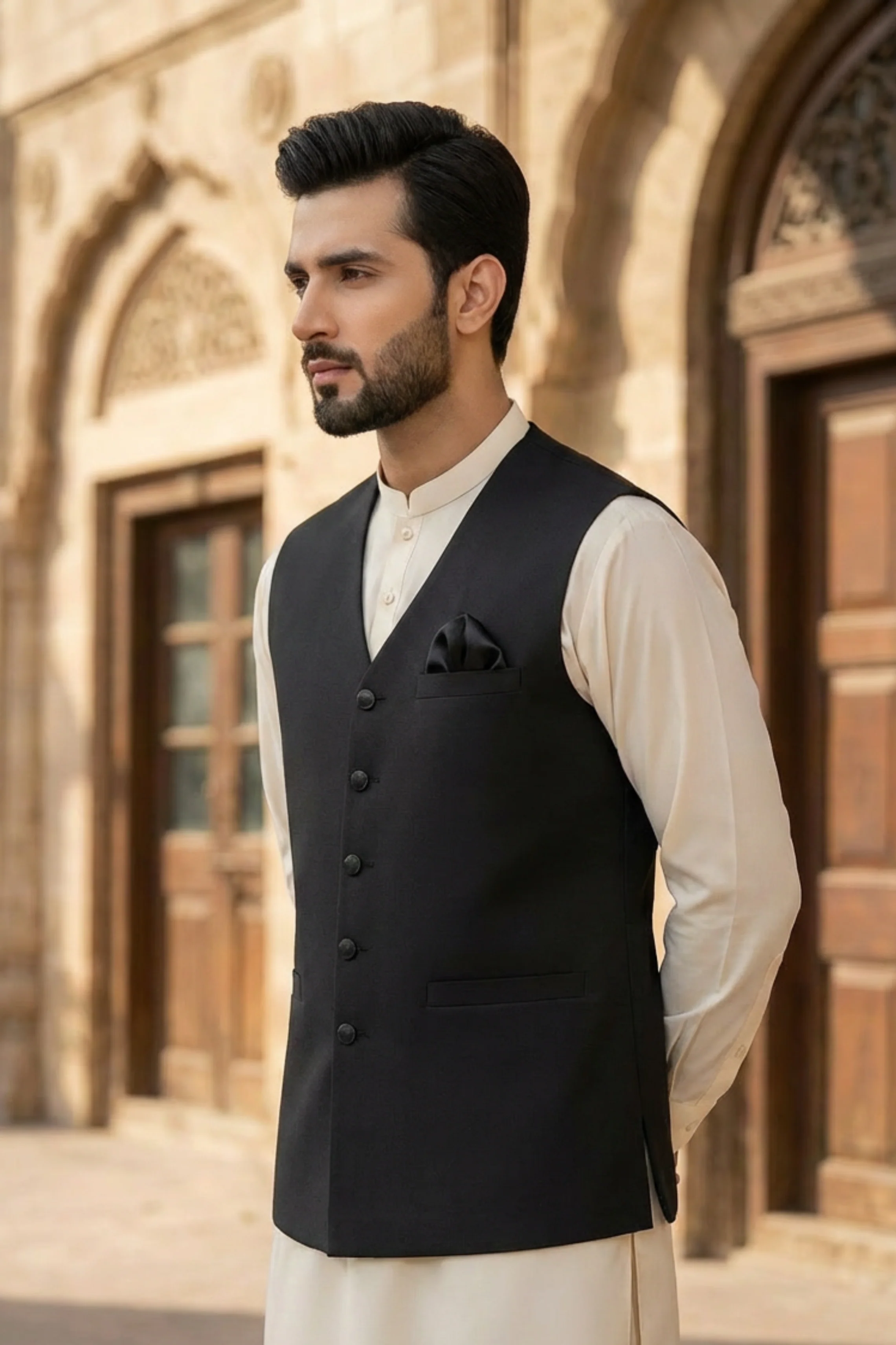 Motif Men's Waistcoat-521 - Image 2