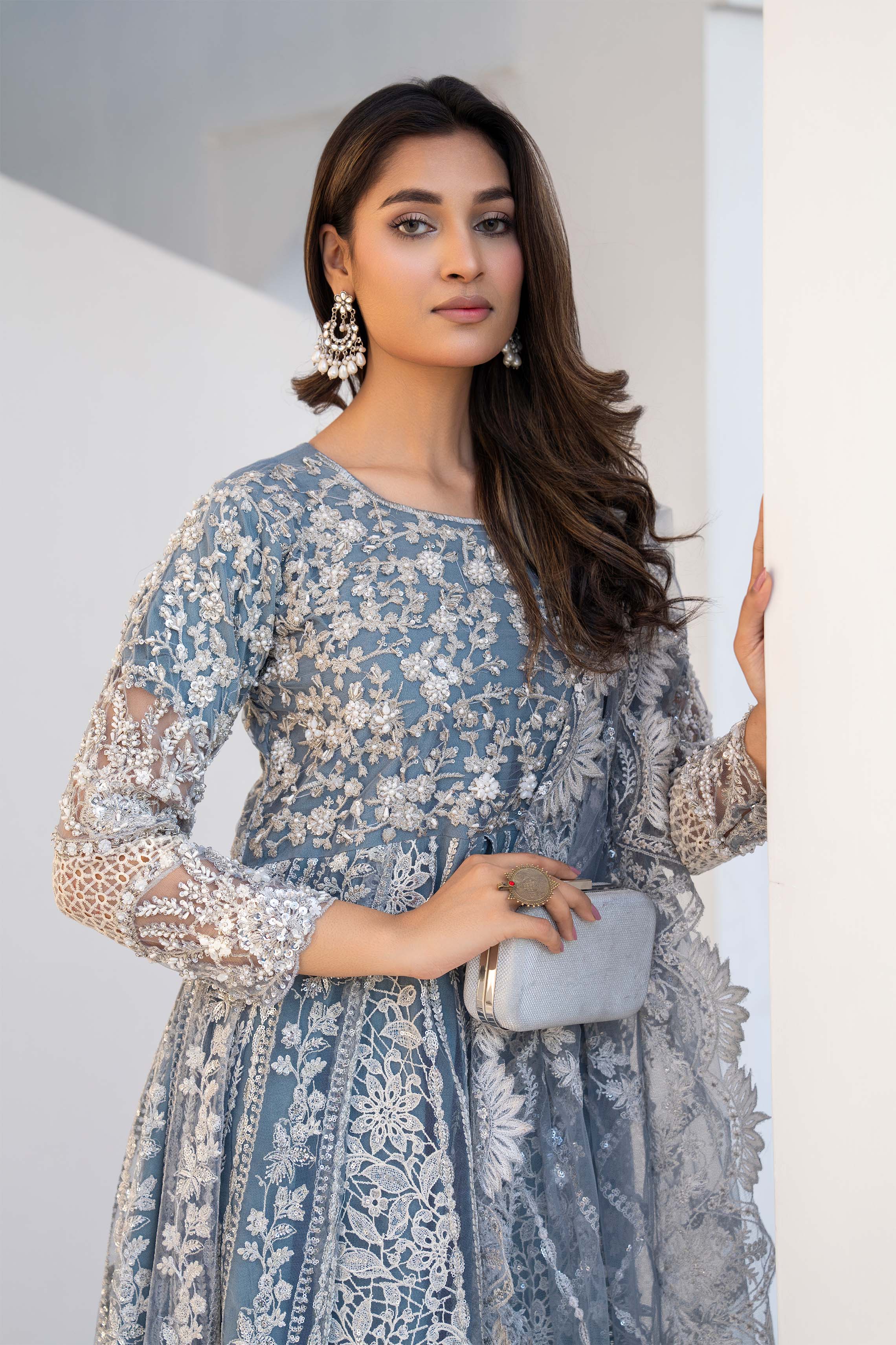 Motif Net Embroidered Suit-327 - Image 4