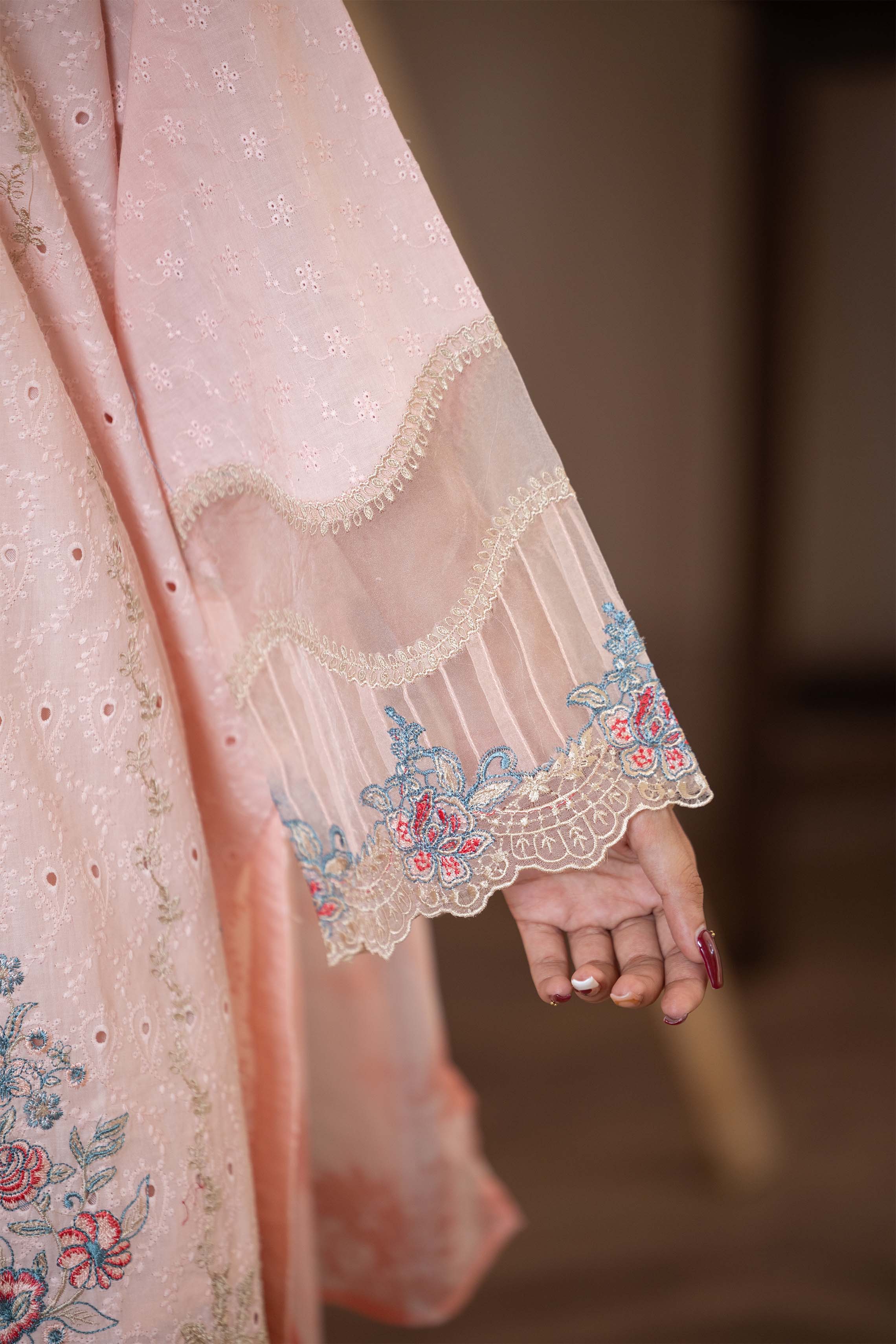 Motif Chikankari Embroidered Suit-102 - Image 3