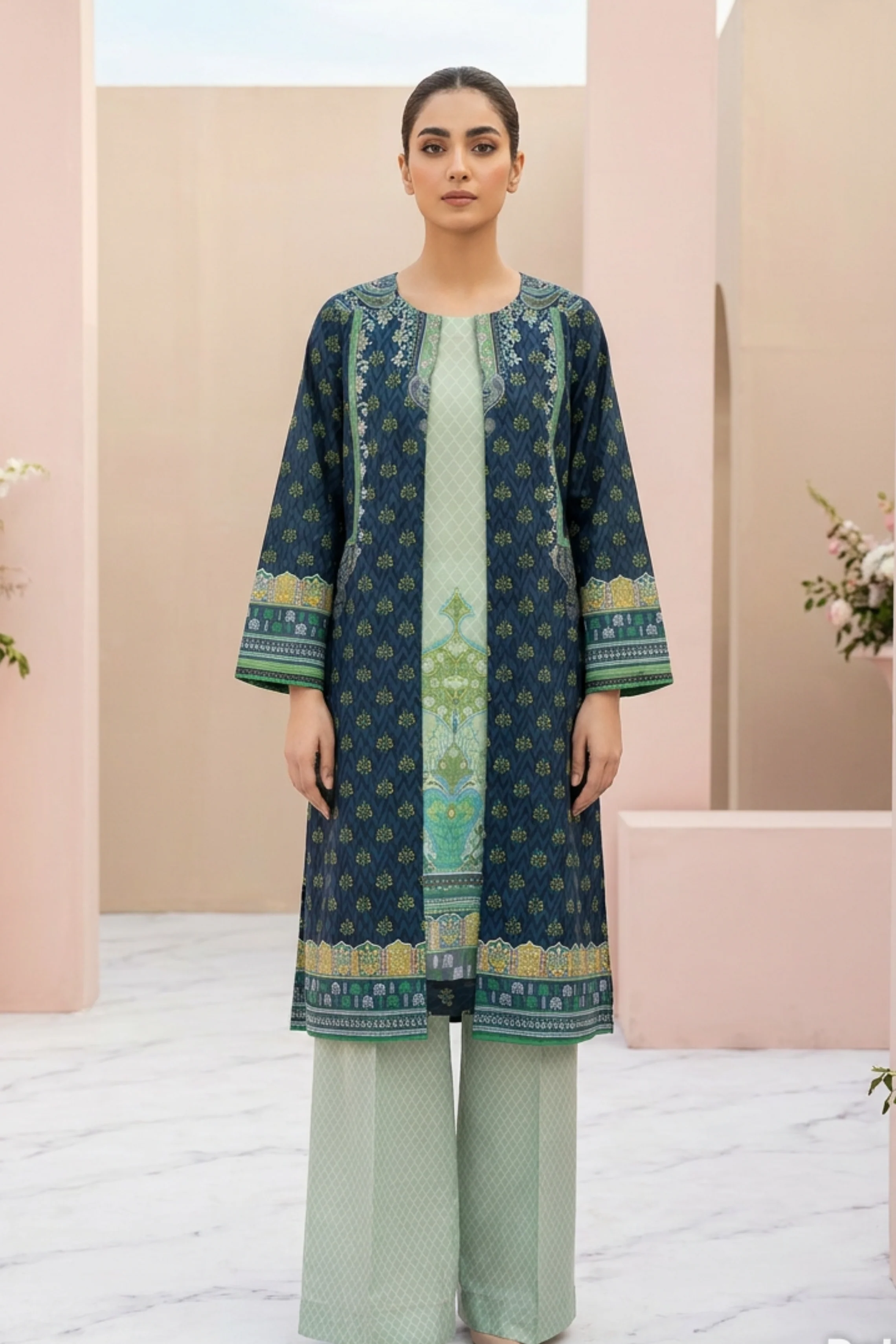 Motif Printed Cambric Suit-006 - Image 3