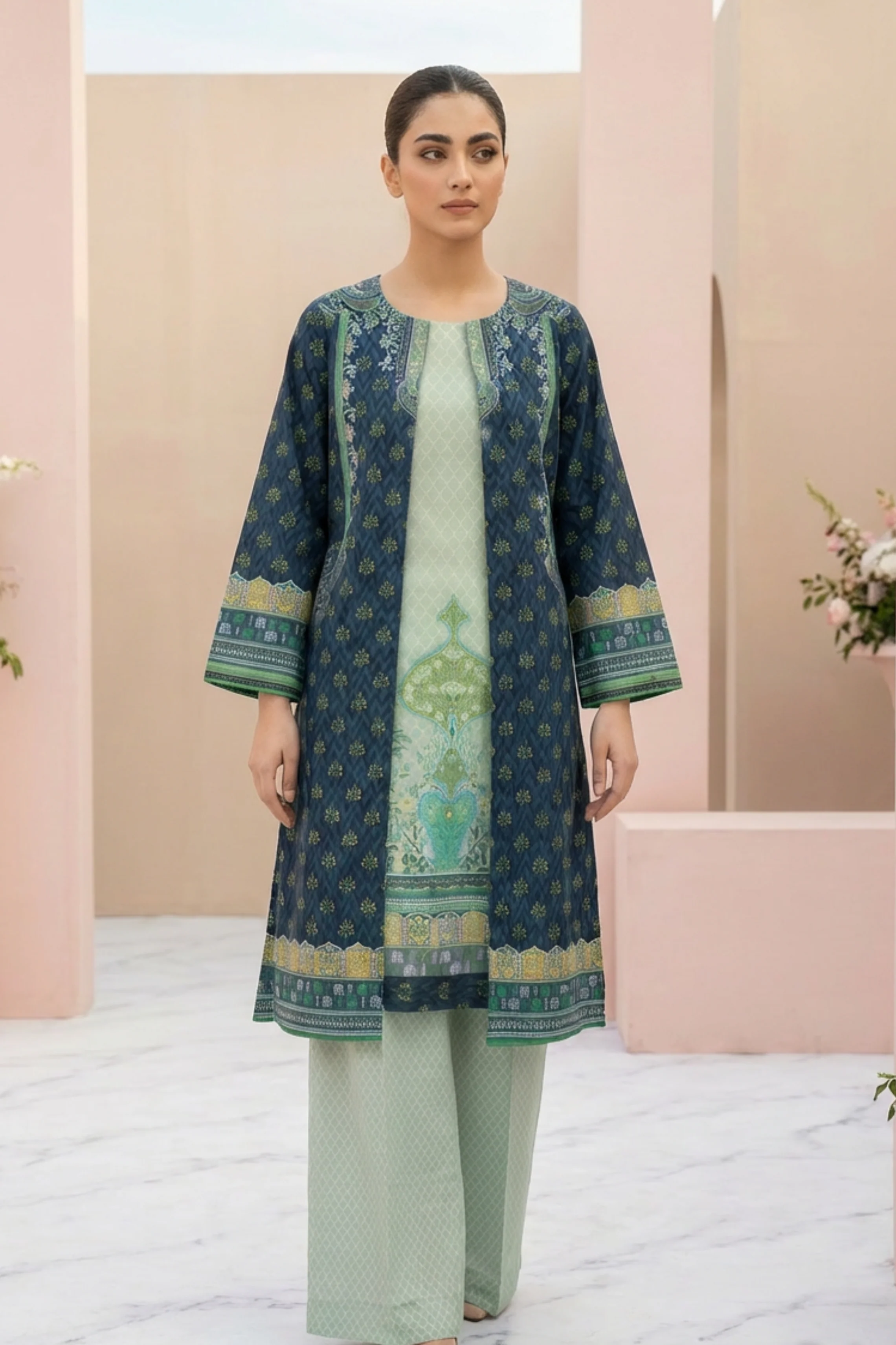 Motif Printed Cambric Suit-006 - Image 4