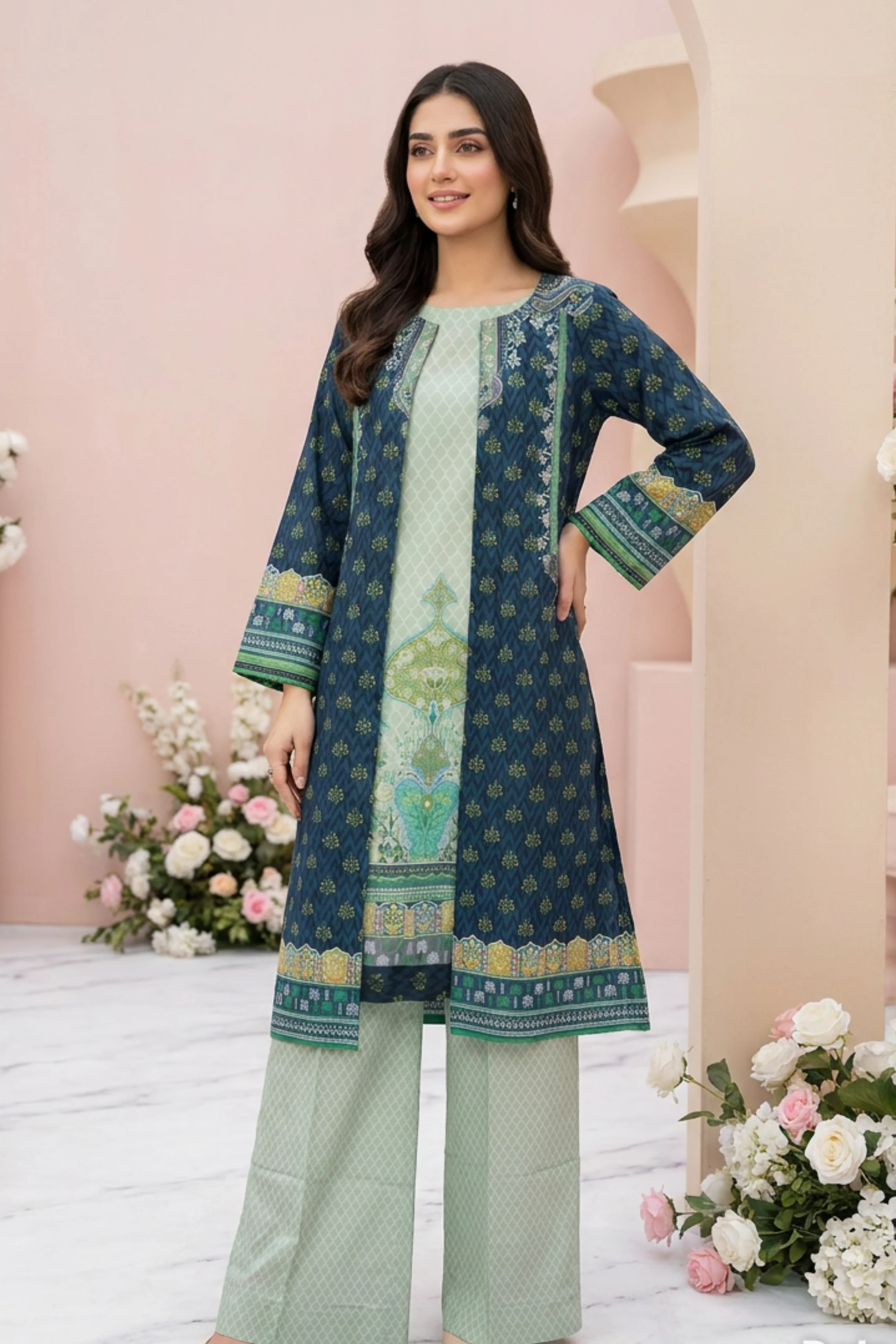 Motif Printed Cambric Suit-006 - Image 5