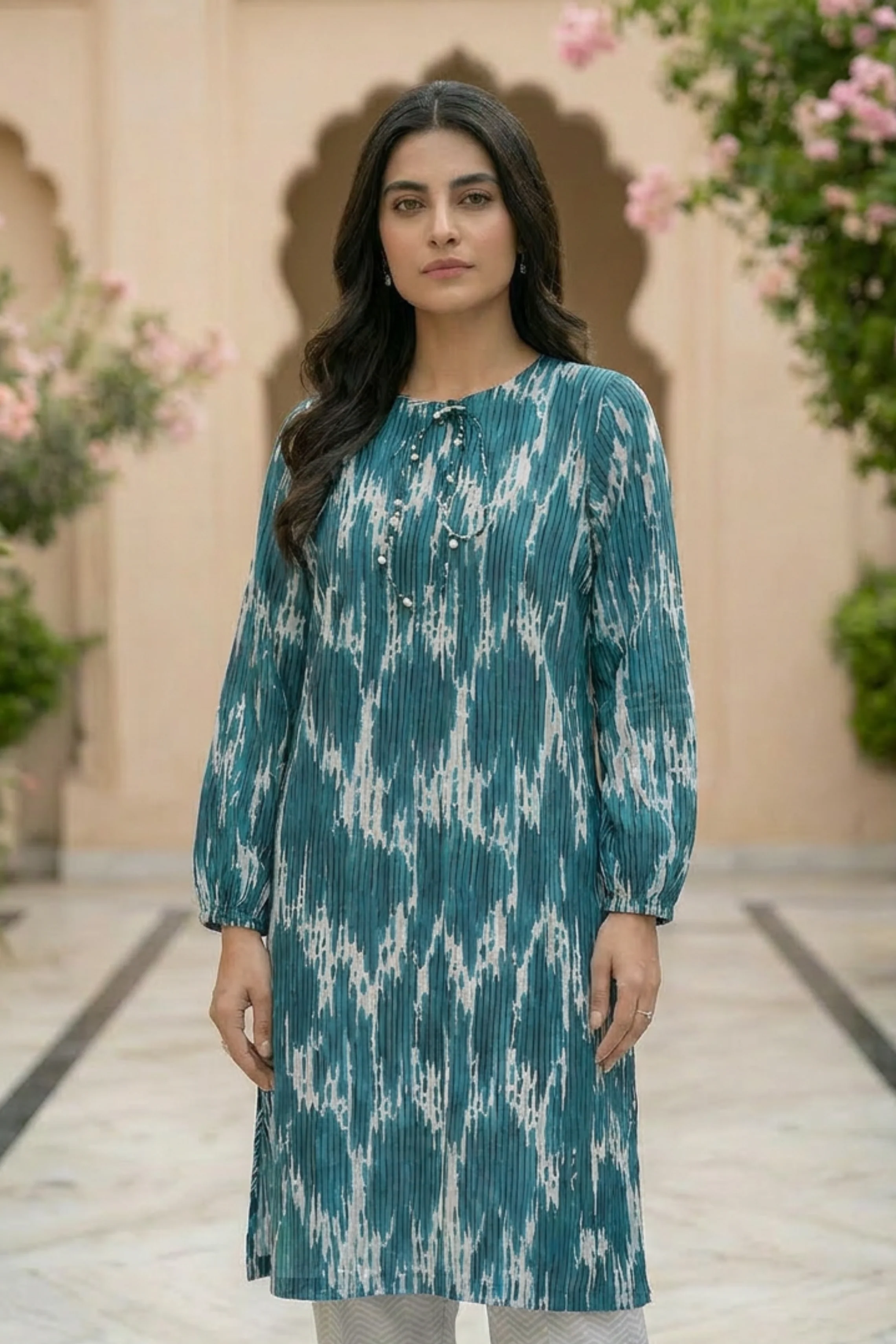 Motif Printed Cambric Suit-027 - Image 4