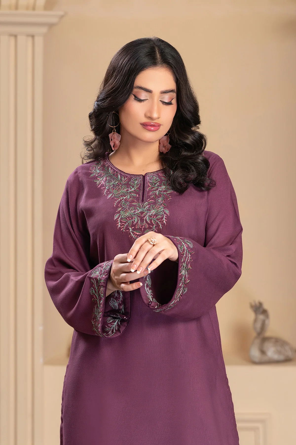 Motif Silk Karandi Embroidered Co-Ord Set-063 - Image 4