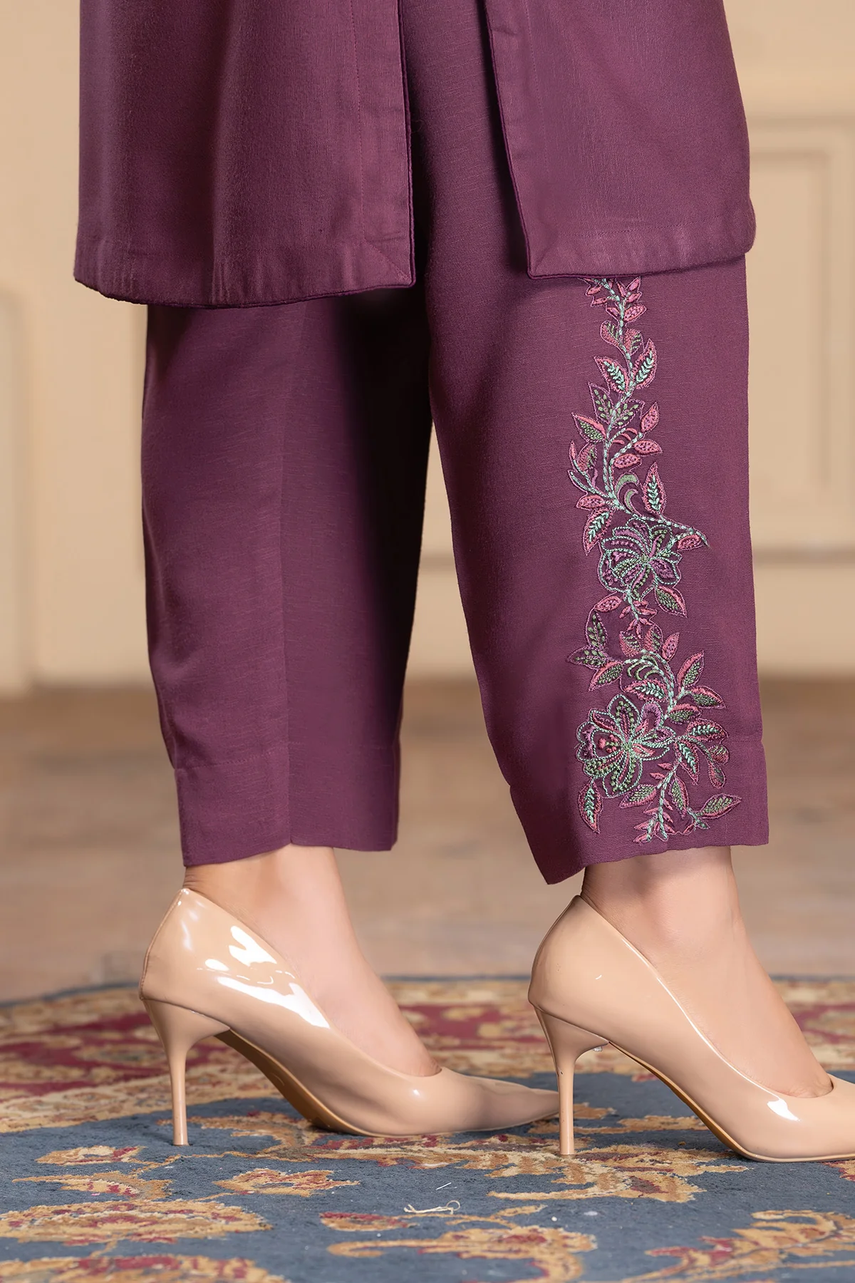 Motif Silk Karandi Embroidered Co-Ord Set-063 - Image 5