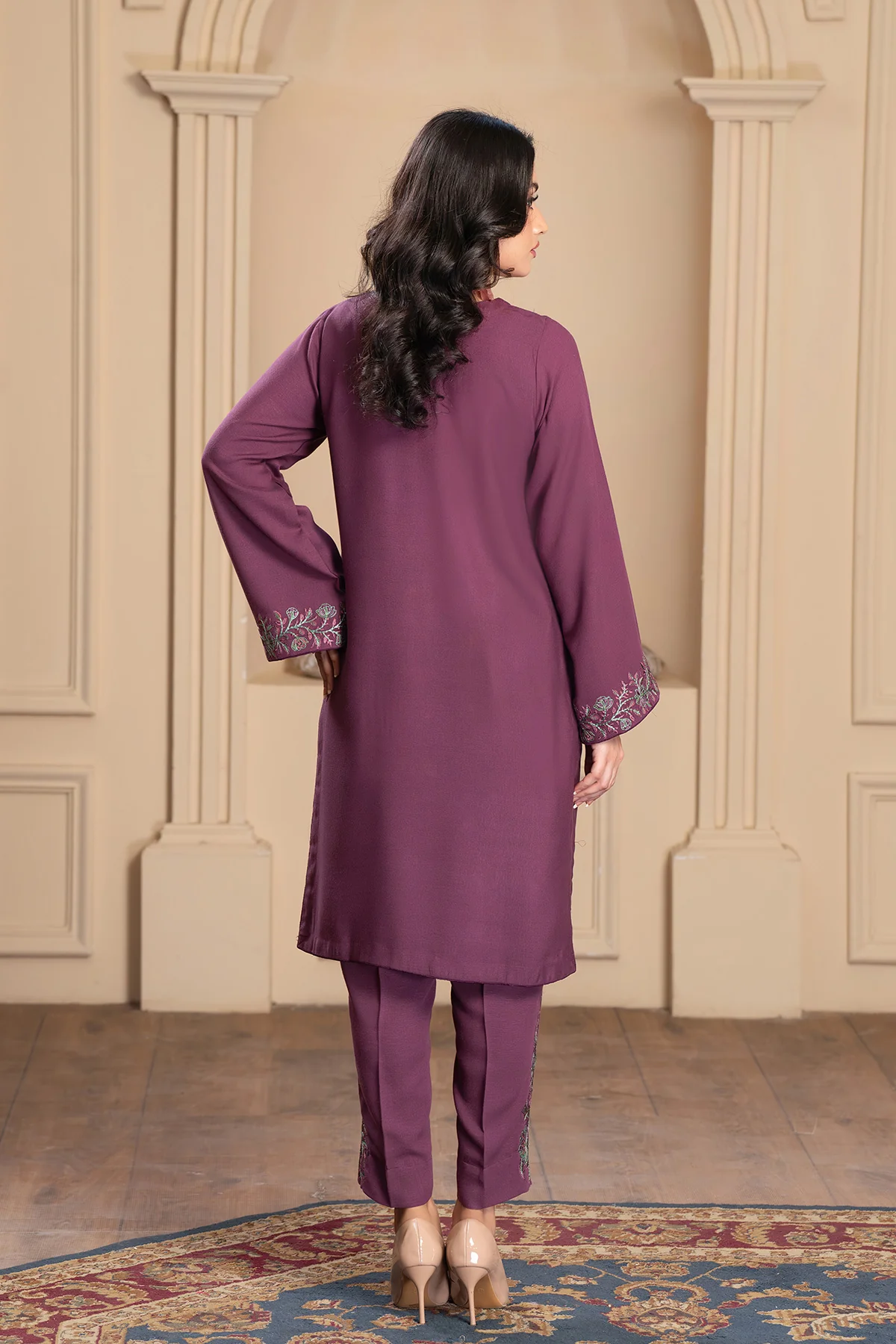 Motif Silk Karandi Embroidered Co-Ord Set-063 - Image 7
