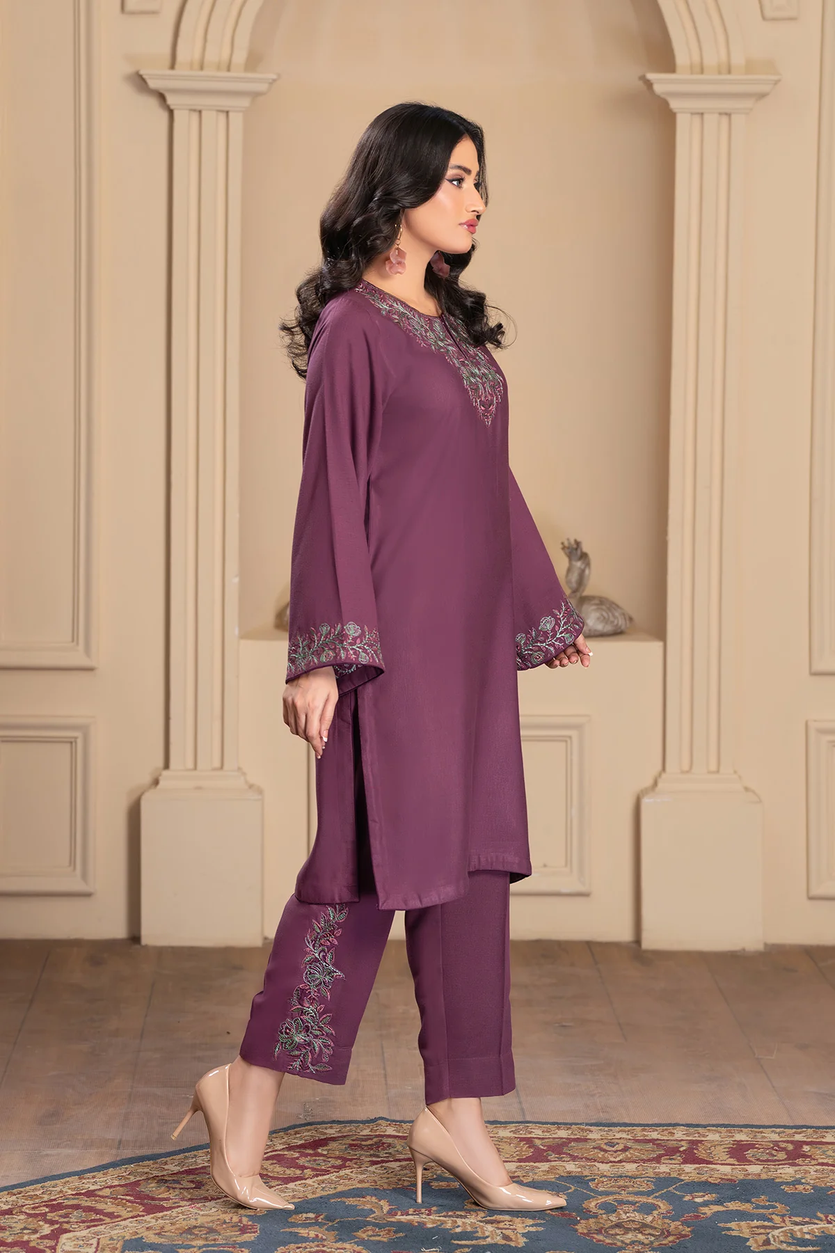 Motif Silk Karandi Embroidered Co-Ord Set-063 - Image 8