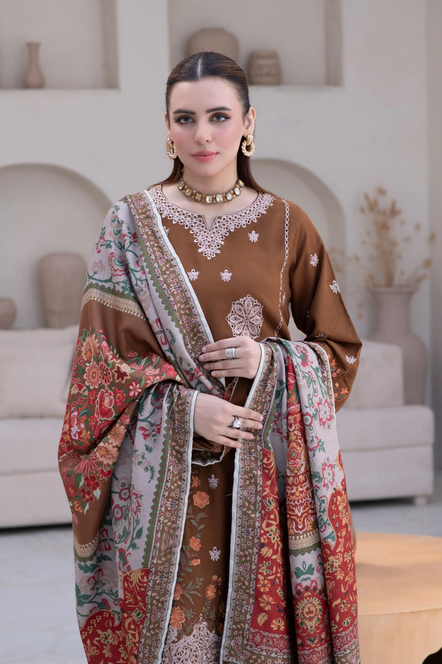 Motif Silk Karandi Embroidered Suit-056 - Image 4