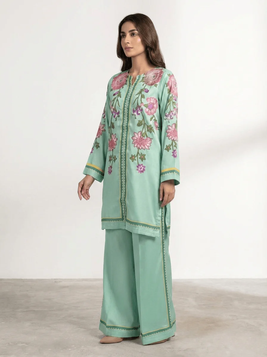 Motif Silk Printed Co-ord Set-063 - Image 3