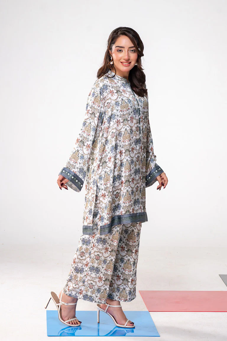 Motif Silk Printed Co-ord Set-3967 - Image 3