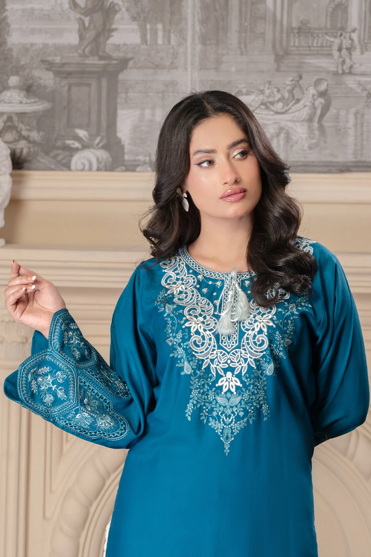 Motif Slub Linen Co-ord Set-048 - Image 10