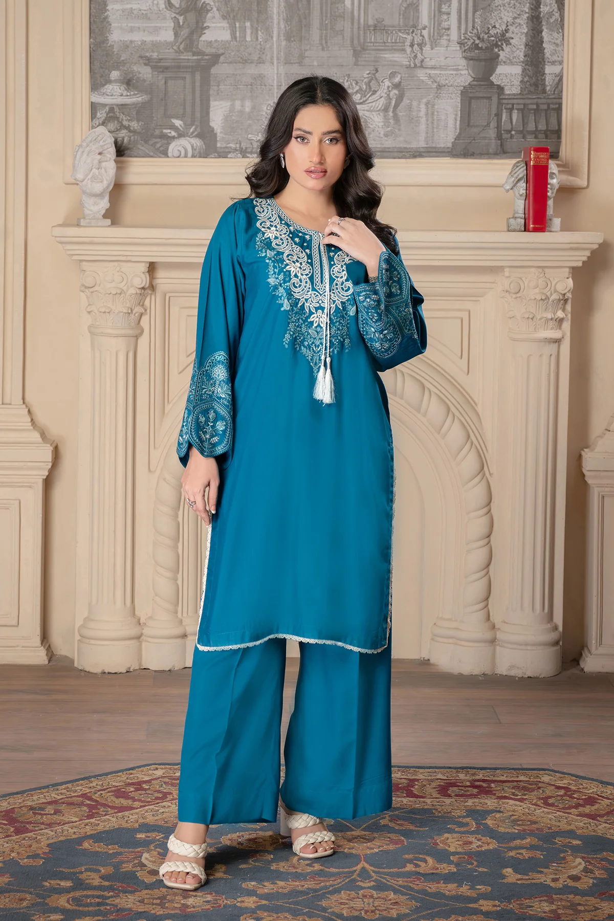 Motif Slub Linen Co-ord Set-048 - Image 5