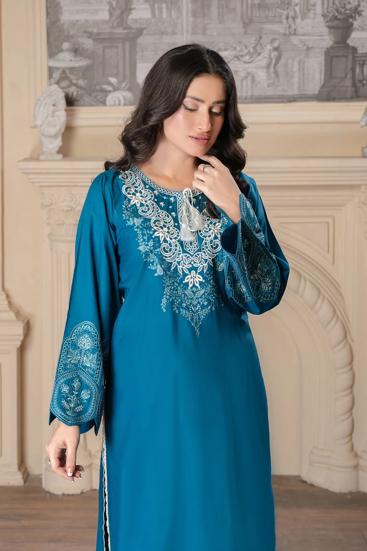 Motif Slub Linen Co-ord Set-048 - Image 8